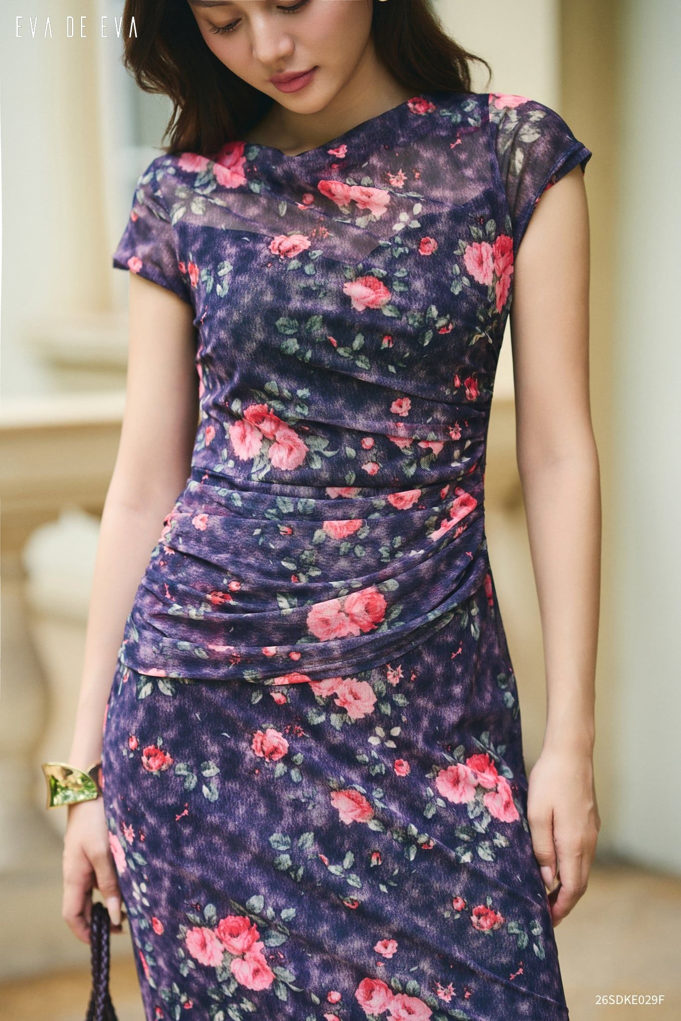  Đầm tay ngắn, Dáng ôm 26SDKE029F 