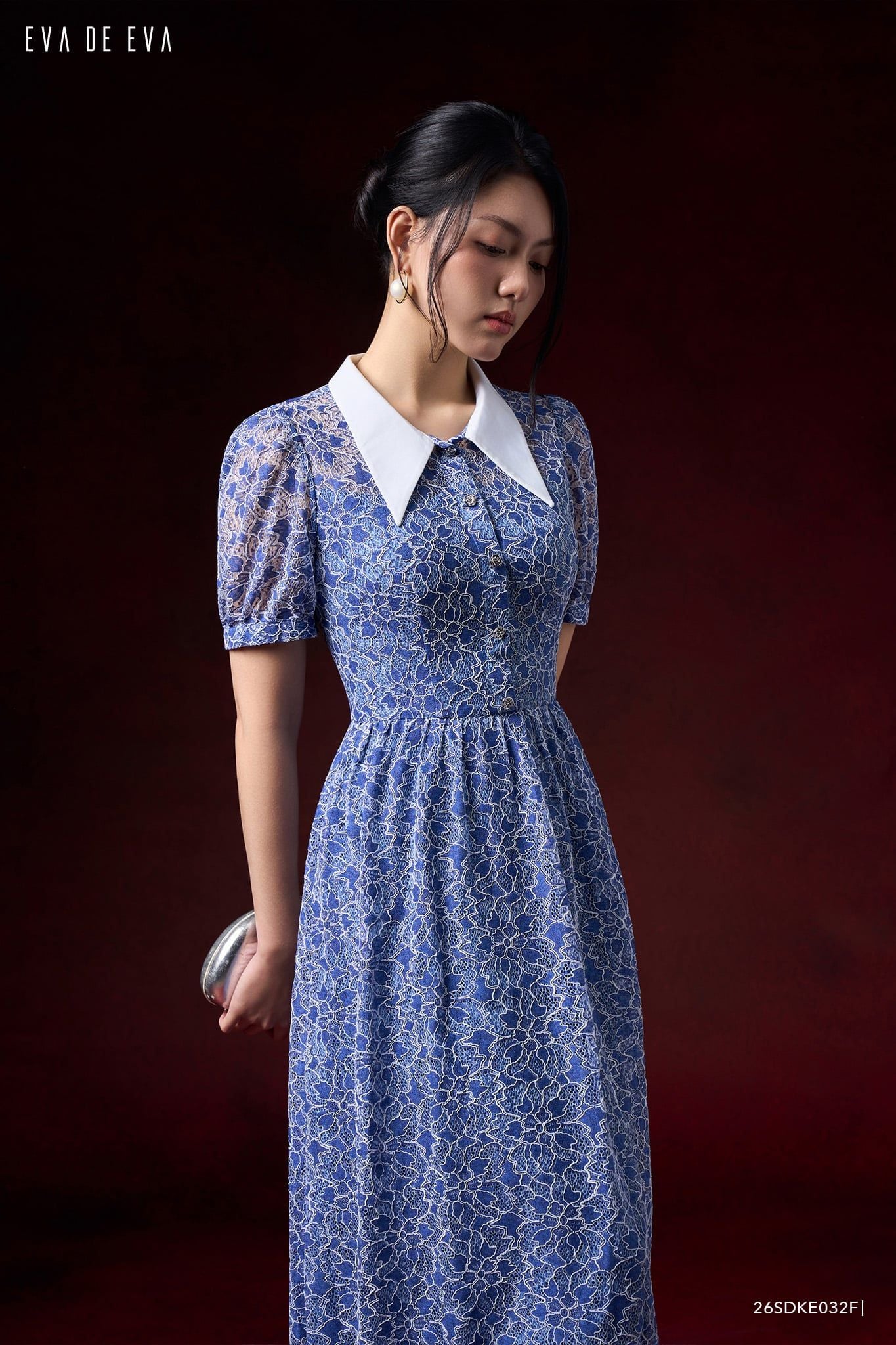  Đầm tay ngắn, Dáng thắt eo 26SDKE032F 