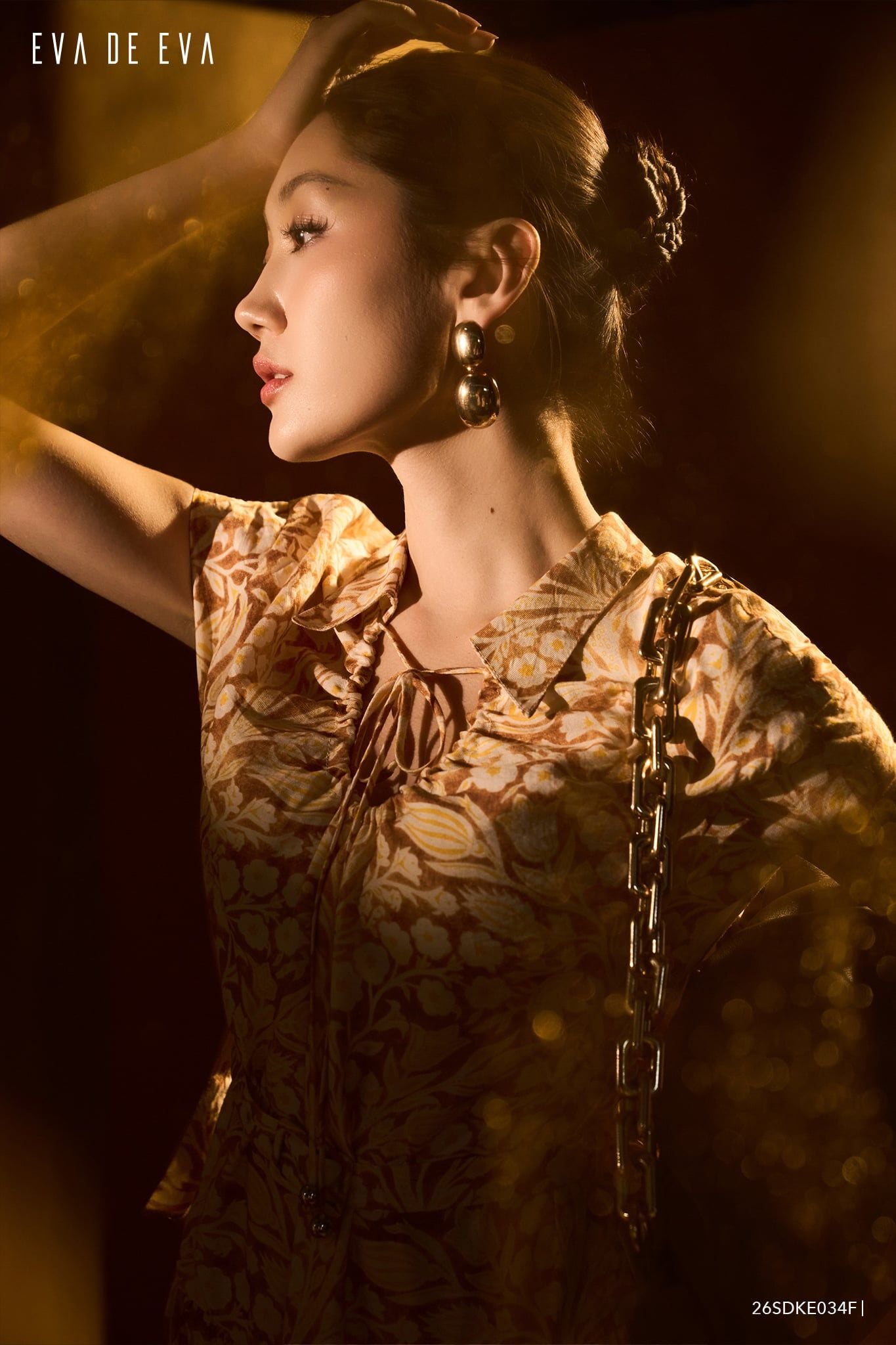  Đầm tay ngắn, Dáng thắt eo 26SDKE034F 