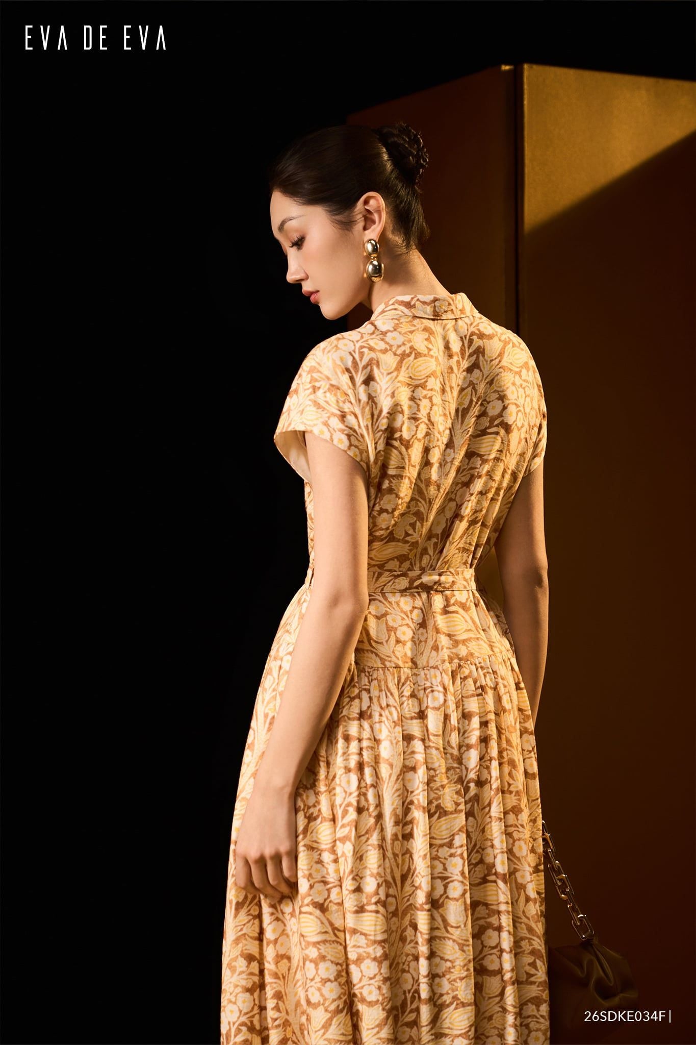  Đầm tay ngắn, Dáng thắt eo 26SDKE034F 