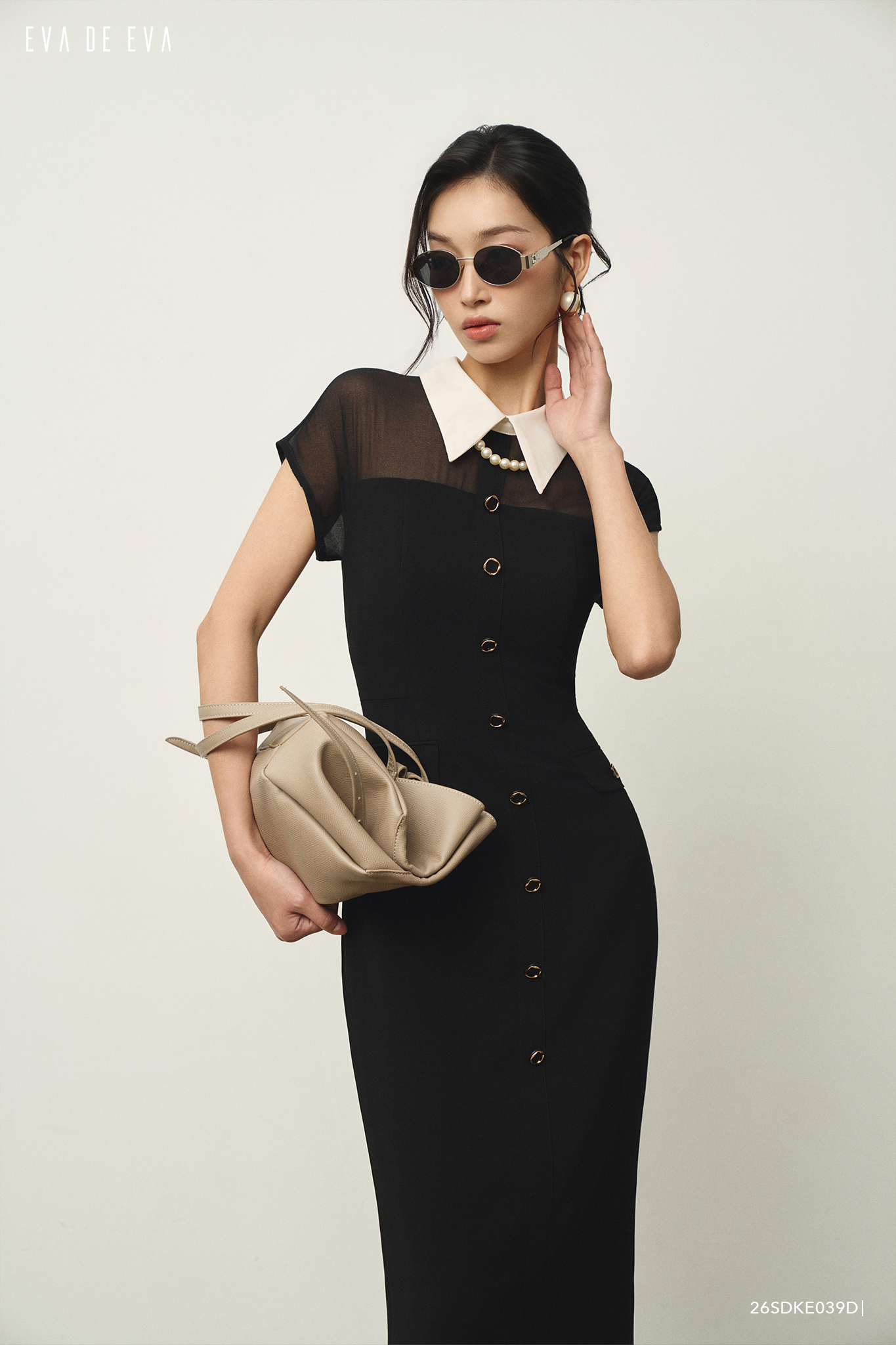 Đầm tay ngắn, Dáng ôm 26SDKE039D 