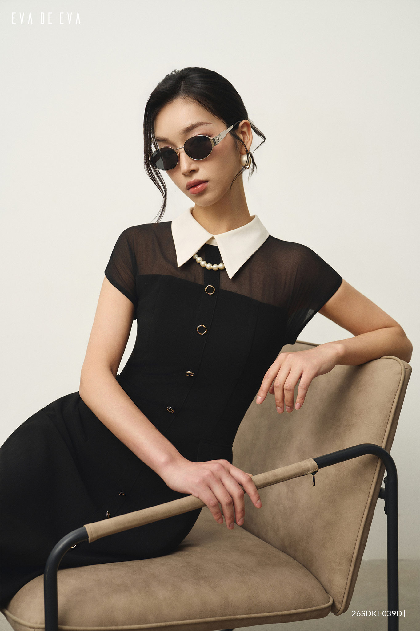  Đầm tay ngắn, Dáng ôm 26SDKE039D 