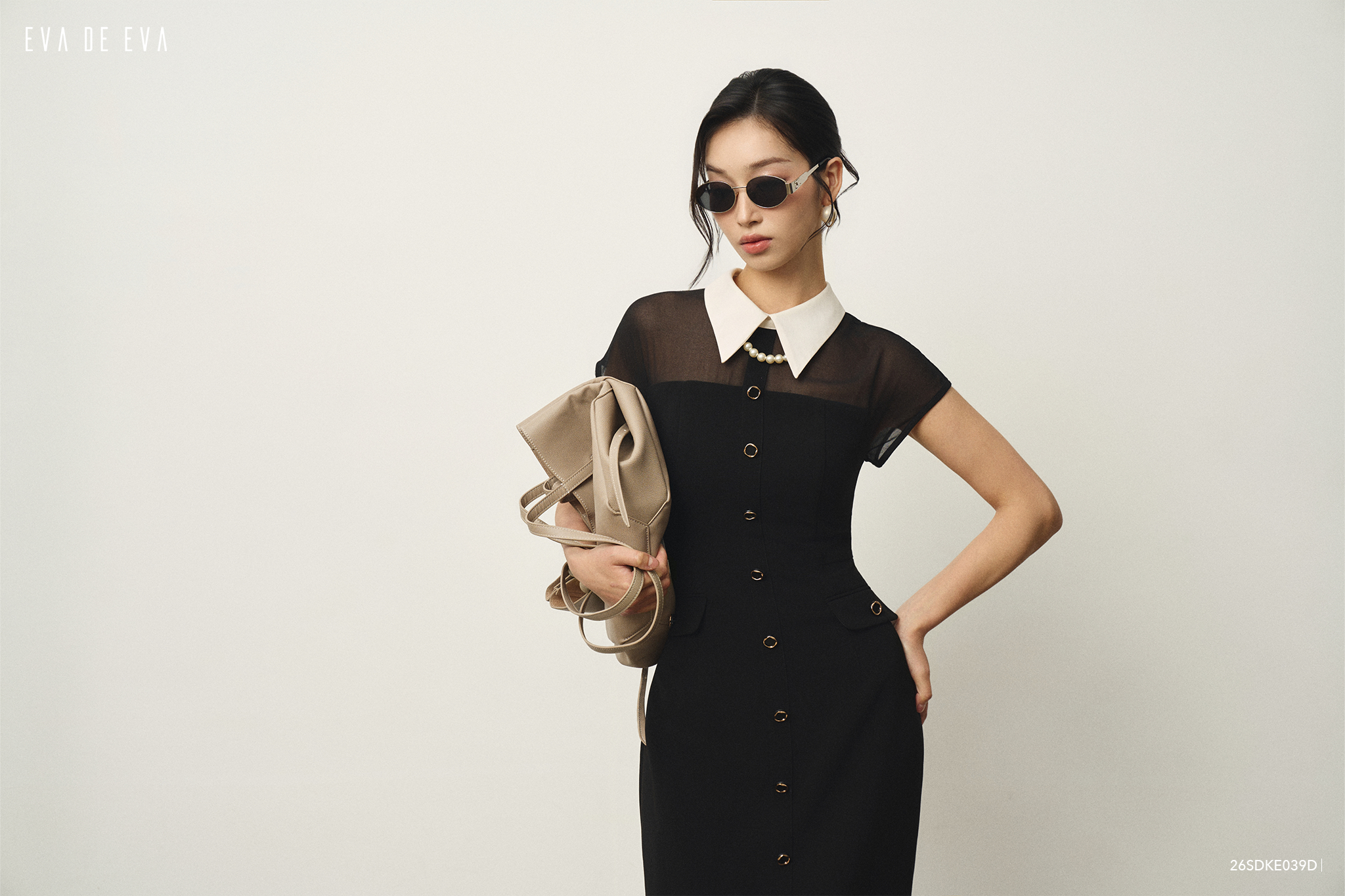  Đầm tay ngắn, Dáng ôm 26SDKE039D 