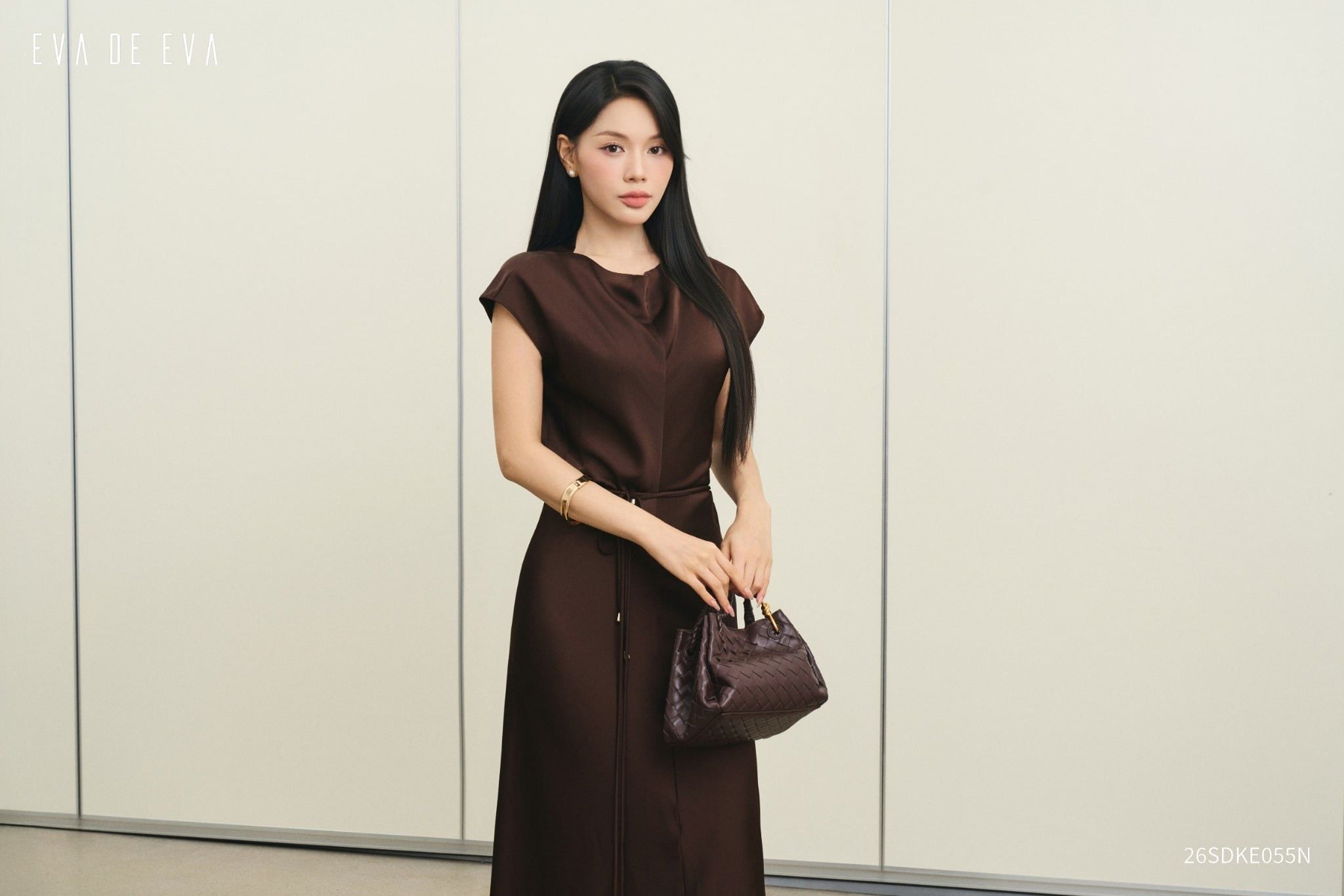  Đầm tay ngắn, Dáng thắt eo 26SDKE055N 