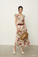  Đầm tay ngắn, Dáng thắt eo 26SDKE062F 