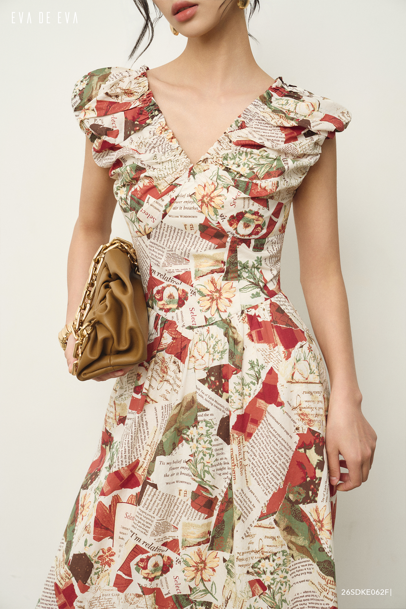  Đầm tay ngắn, Dáng thắt eo 26SDKE062F 