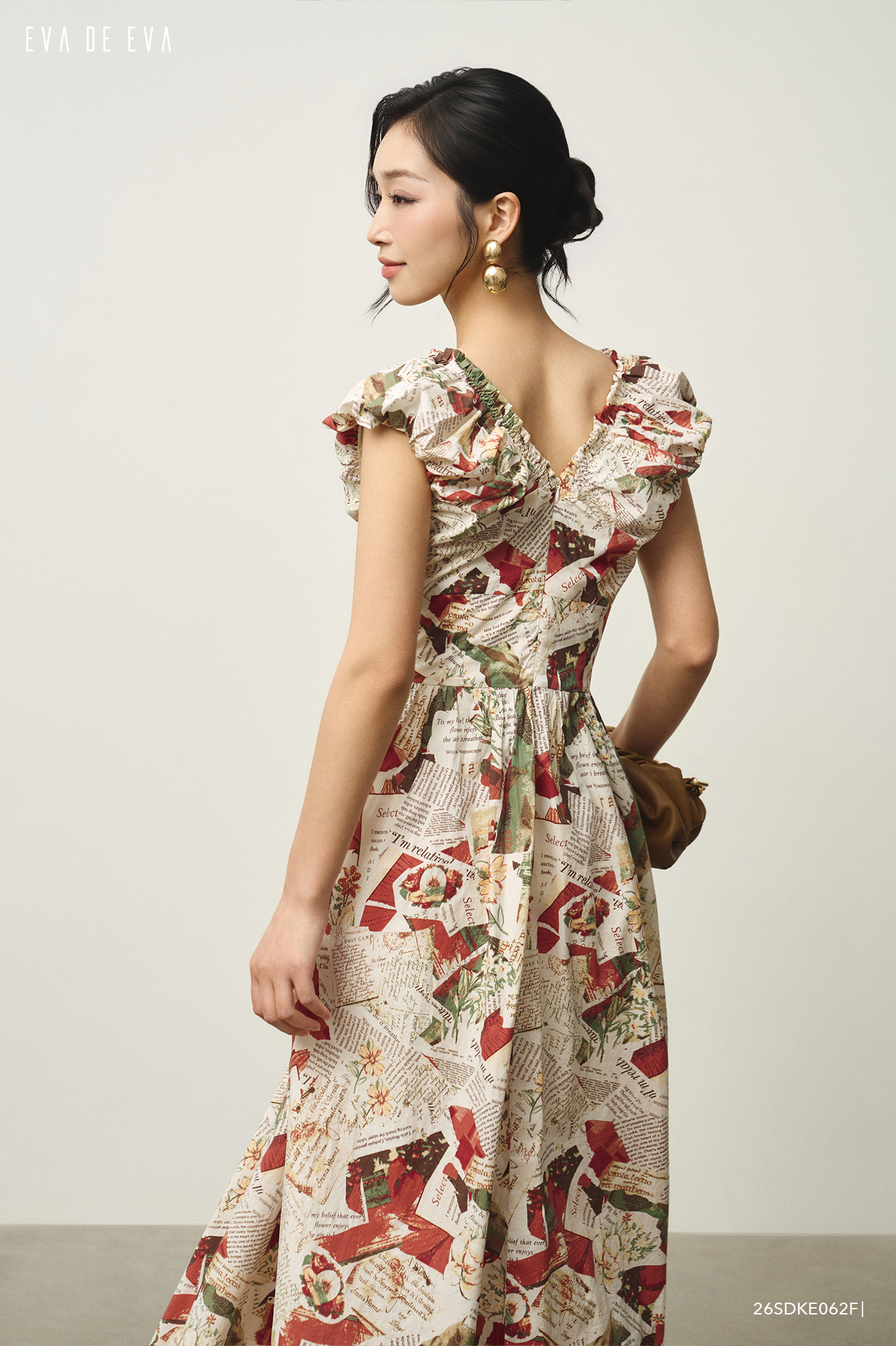  Đầm tay ngắn, Dáng thắt eo 26SDKE062F 