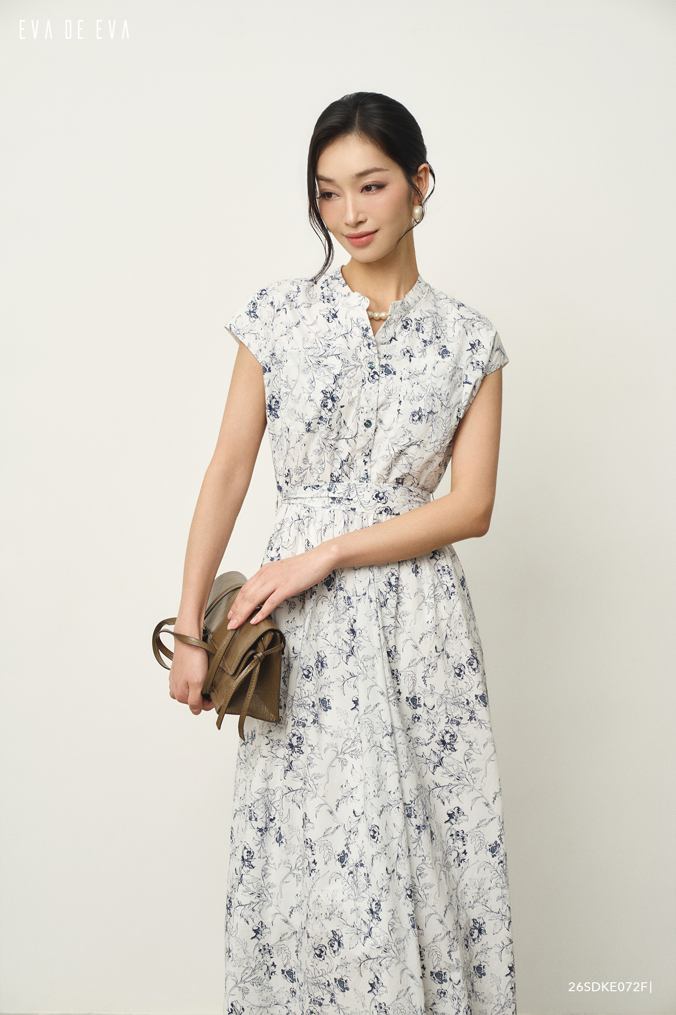  Đầm tay ngắn, Dáng thắt eo 26SDKE072F 