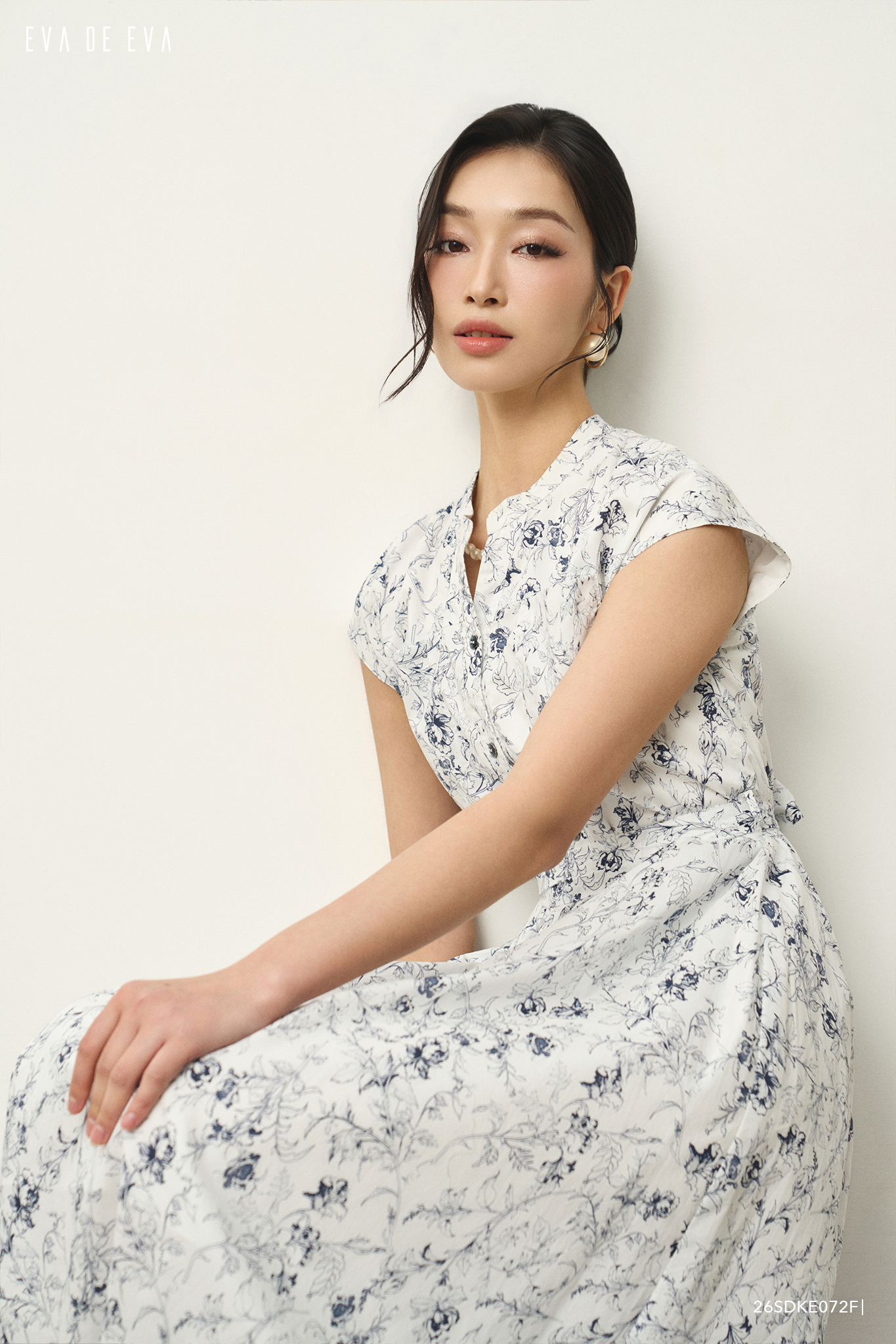  Đầm tay ngắn, Dáng thắt eo 26SDKE072F 