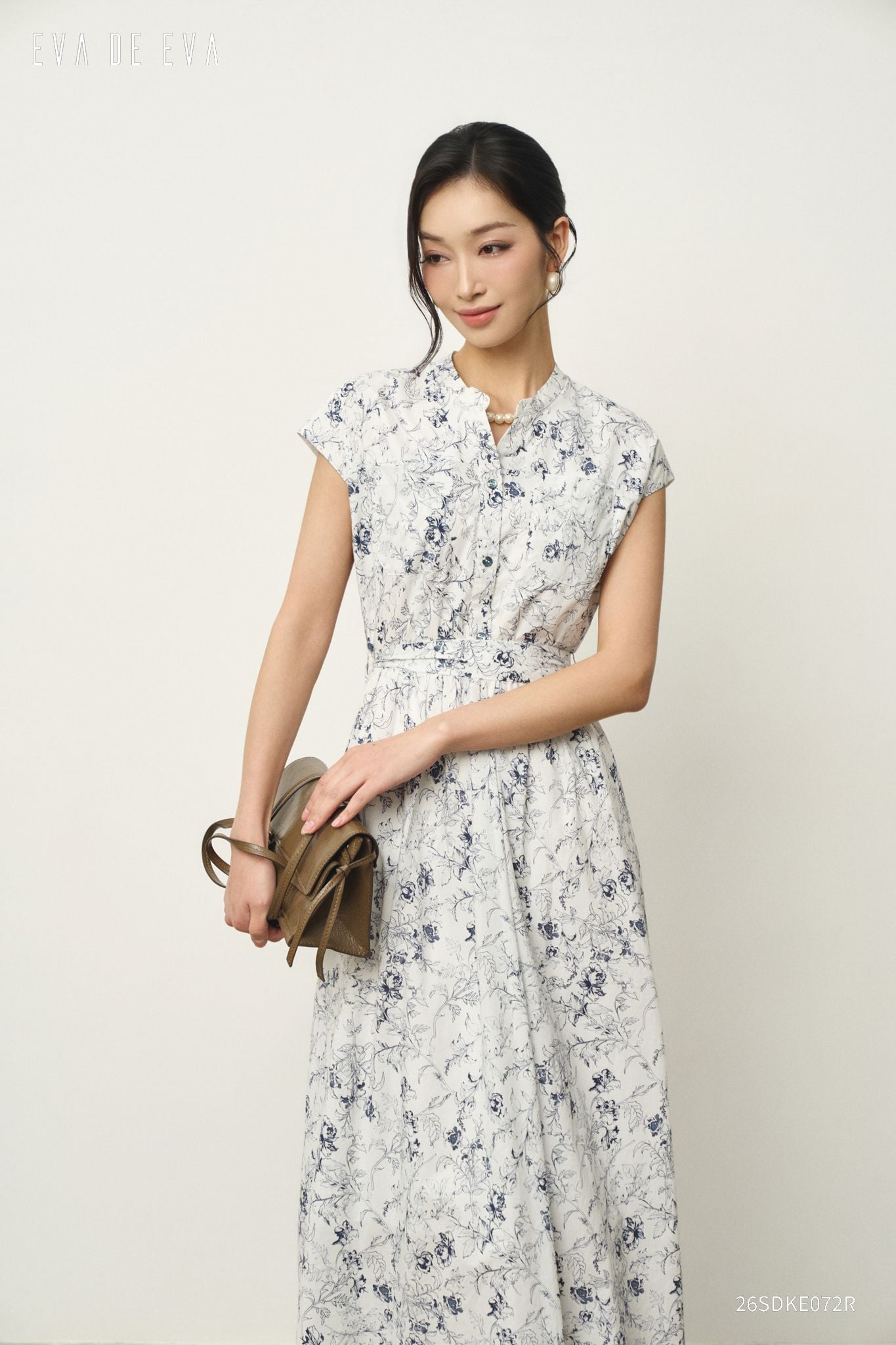  Đầm tay ngắn, Dáng thắt eo 26SDKE072R 