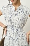  Đầm tay ngắn, Dáng thắt eo 26SDKE072R 