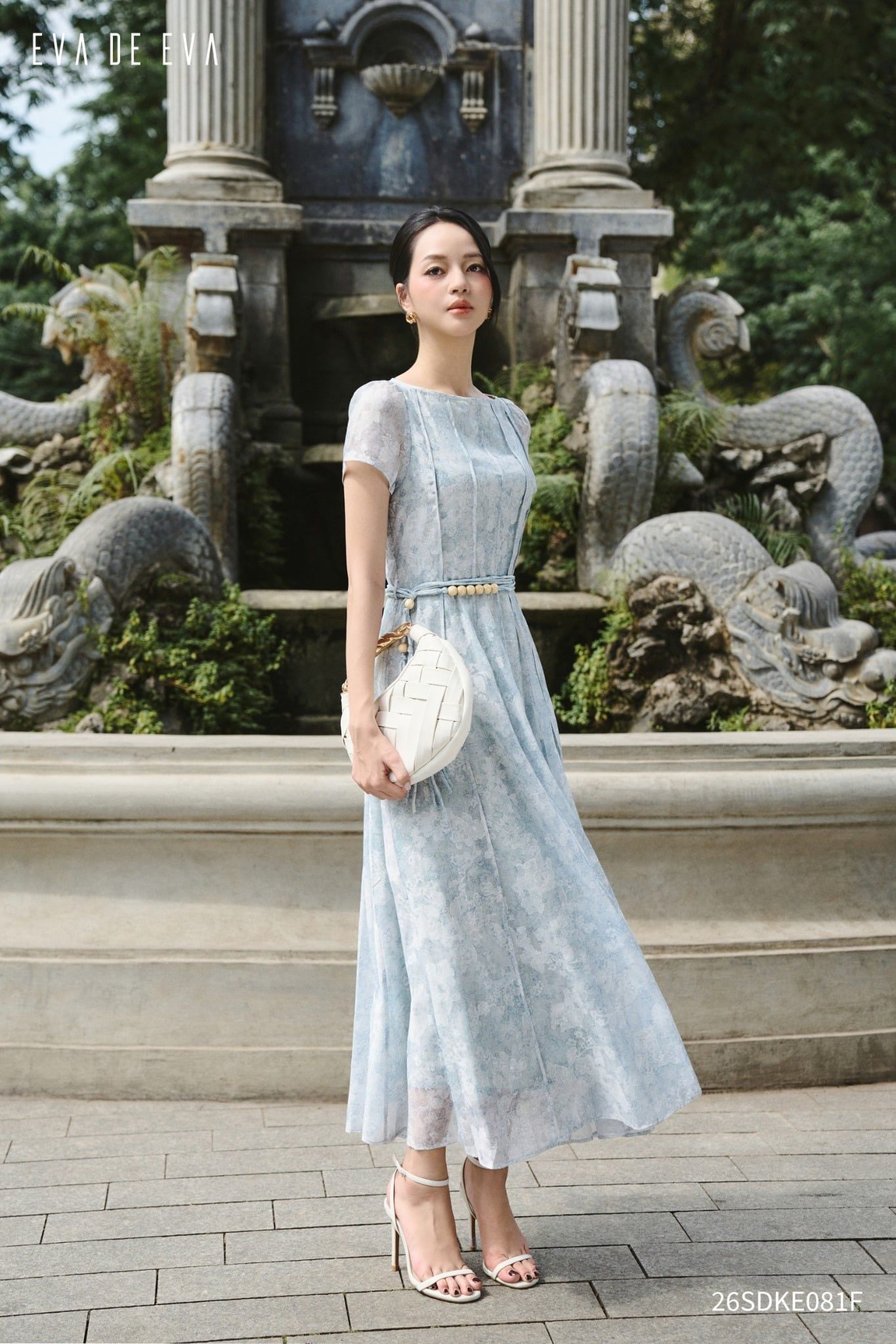  Đầm tay ngắn, Dáng thắt eo 26SDKE081F 