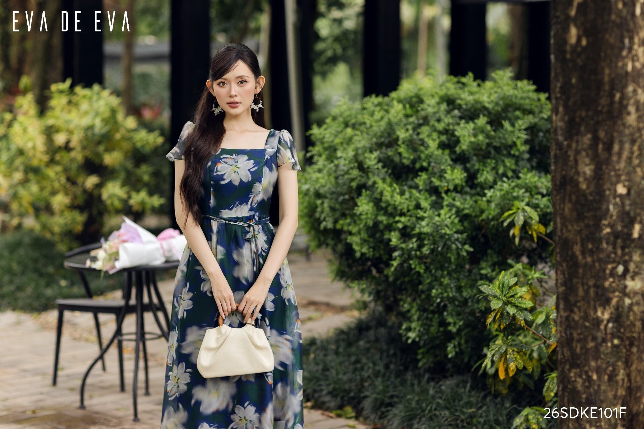  Đầm tay ngắn, Dáng thắt eo 26SDKE101F 