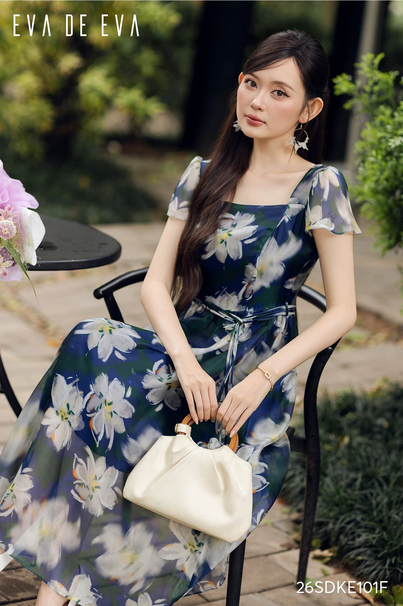  Đầm tay ngắn, Dáng thắt eo 26SDKE101F 