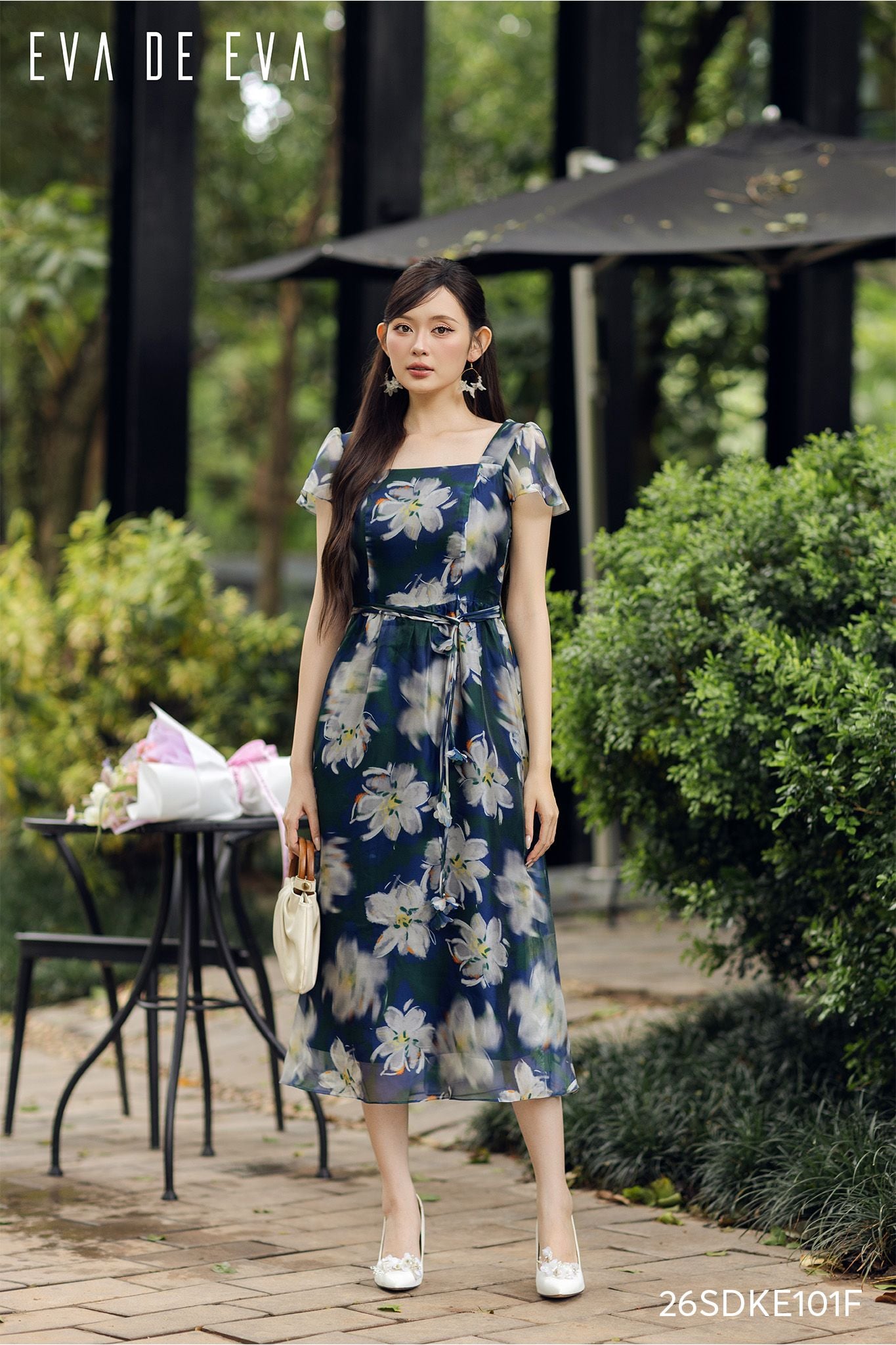  Đầm tay ngắn, Dáng thắt eo 26SDKE101F 