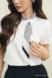  Đầm tay ngắn, Dáng thắt eo 26SDKE103O đi kèm 26SKQE008F 