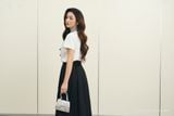  Đầm tay ngắn, Dáng thắt eo 26SDKE103O đi kèm 26SKQE008F 