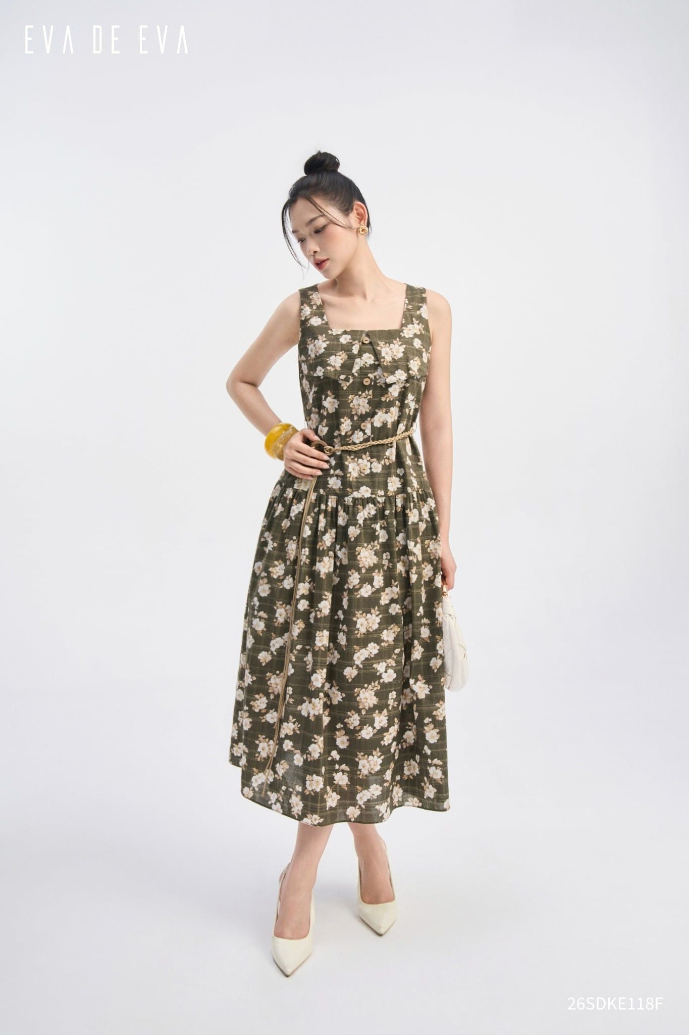 Đầm hai dây,  26SDKE118F đi kèm TLU26_006N 