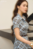  Đầm tay ngắn, Dáng thắt eo 26SDKE129K đi kèm TLU26_006N 