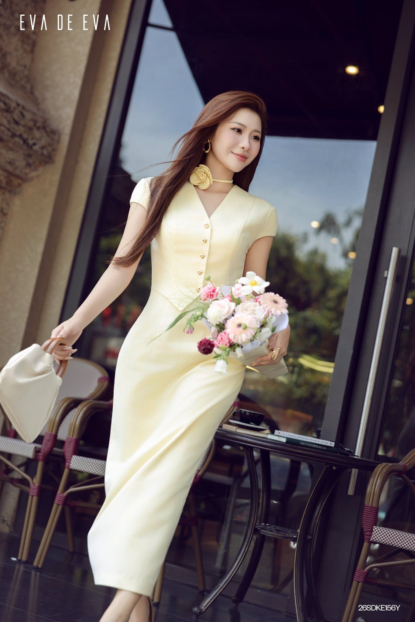  Đầm tay ngắn, Dáng ôm 26SDKE156Y 