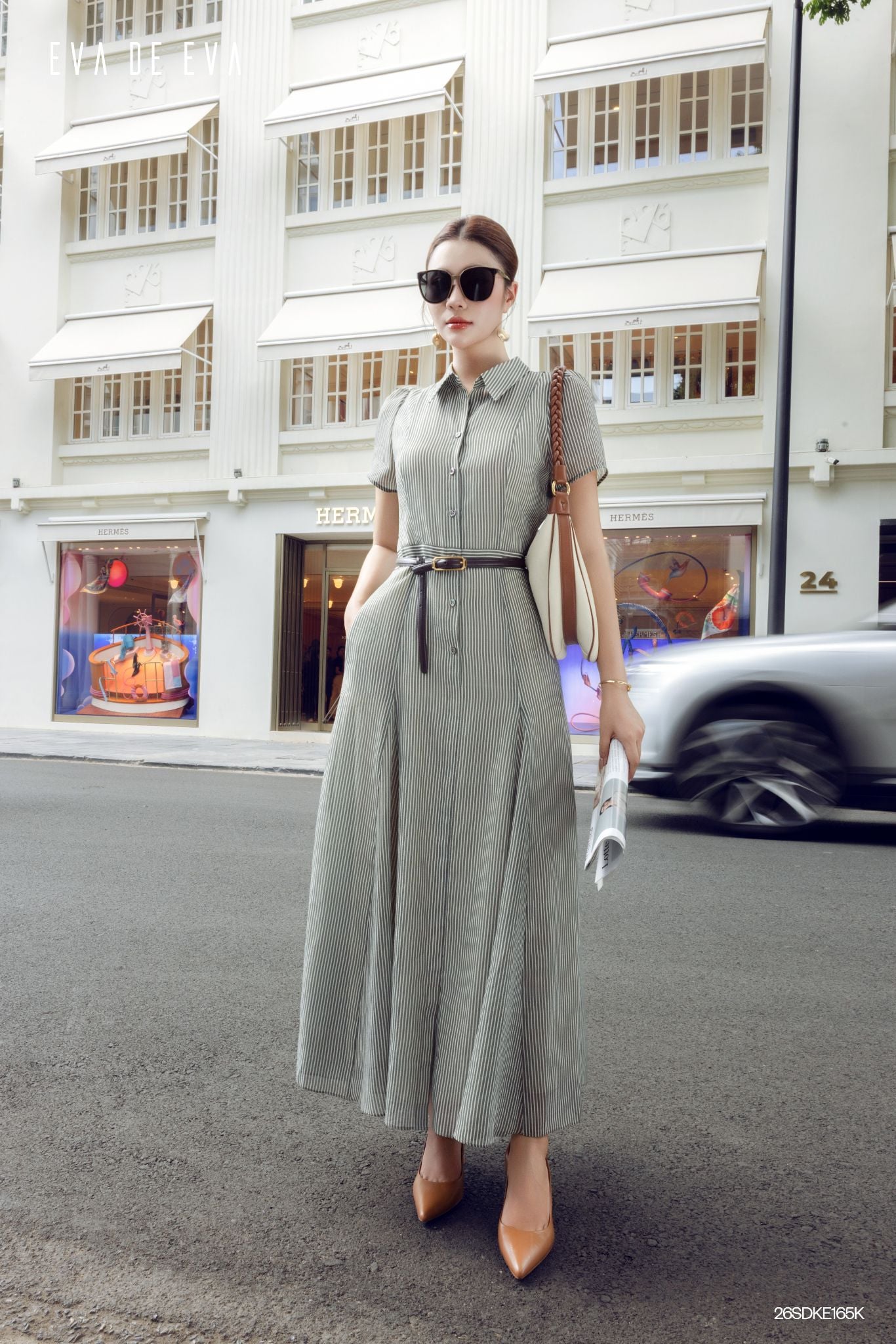  Đầm tay ngắn, Dáng thắt eo 26SDKE165K 