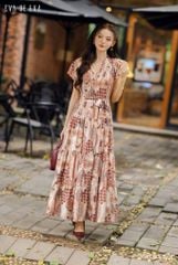  Đầm tay ngắn, Dáng thắt eo 26SDKE176F 