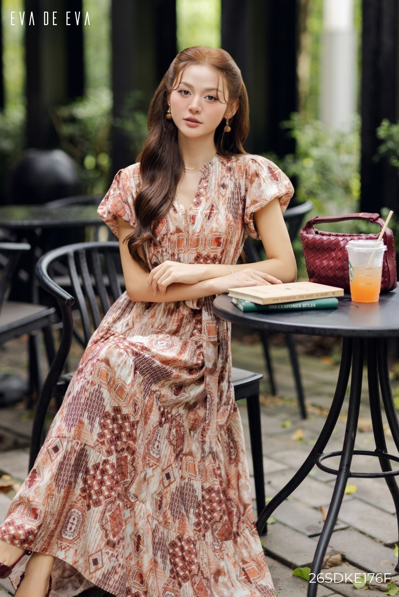  Đầm tay ngắn, Dáng thắt eo 26SDKE176F 
