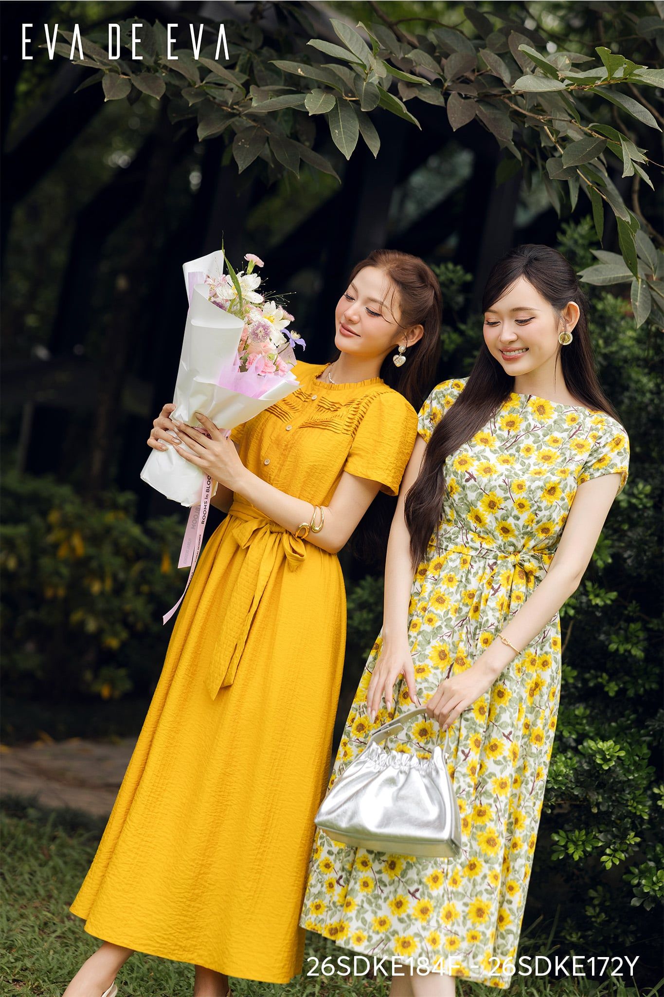 Đầm tay ngắn, Dáng thắt eo 26SDKE172Y 