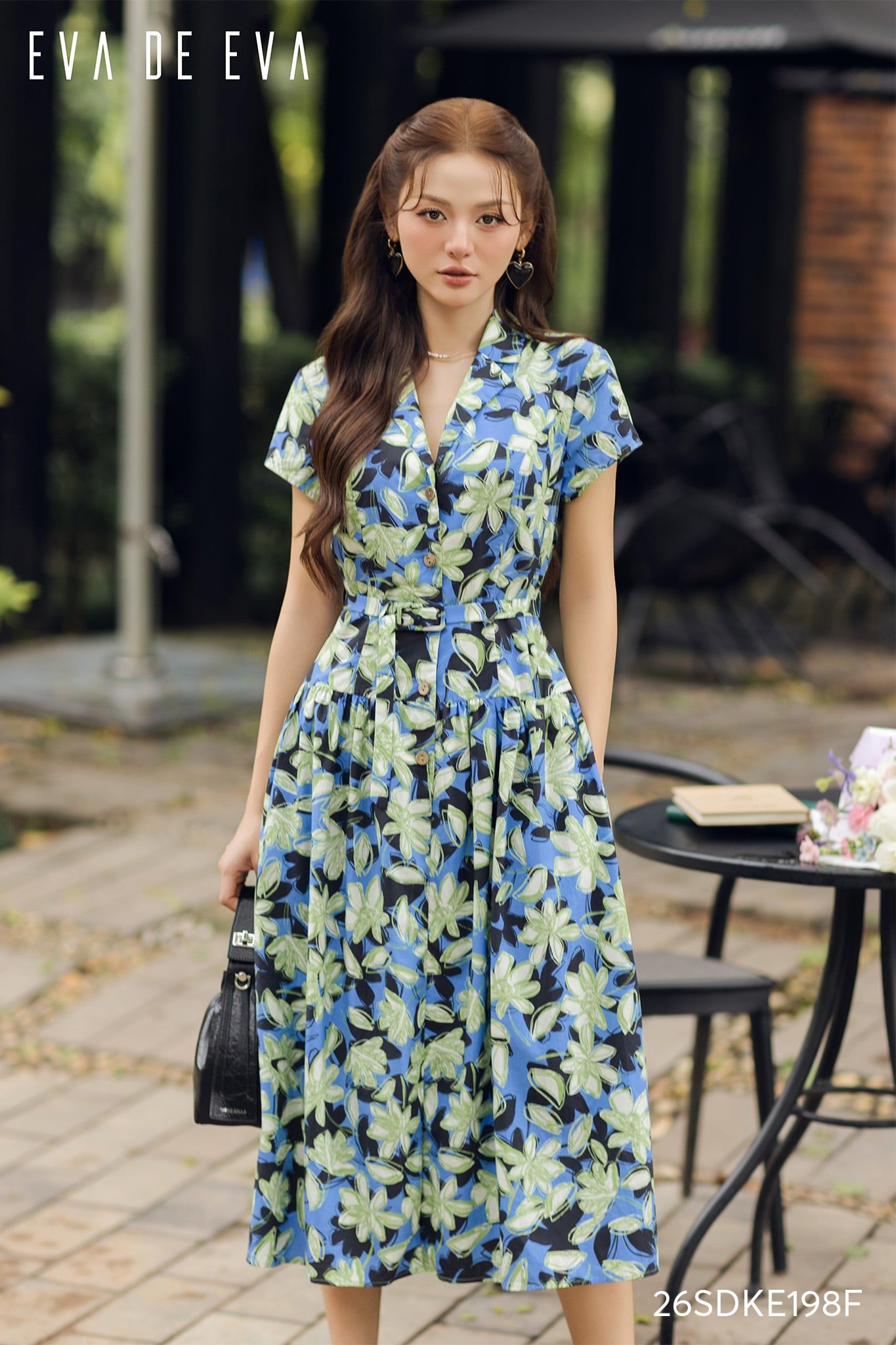  Đầm tay ngắn, Dáng thắt eo 26SDKE198F 