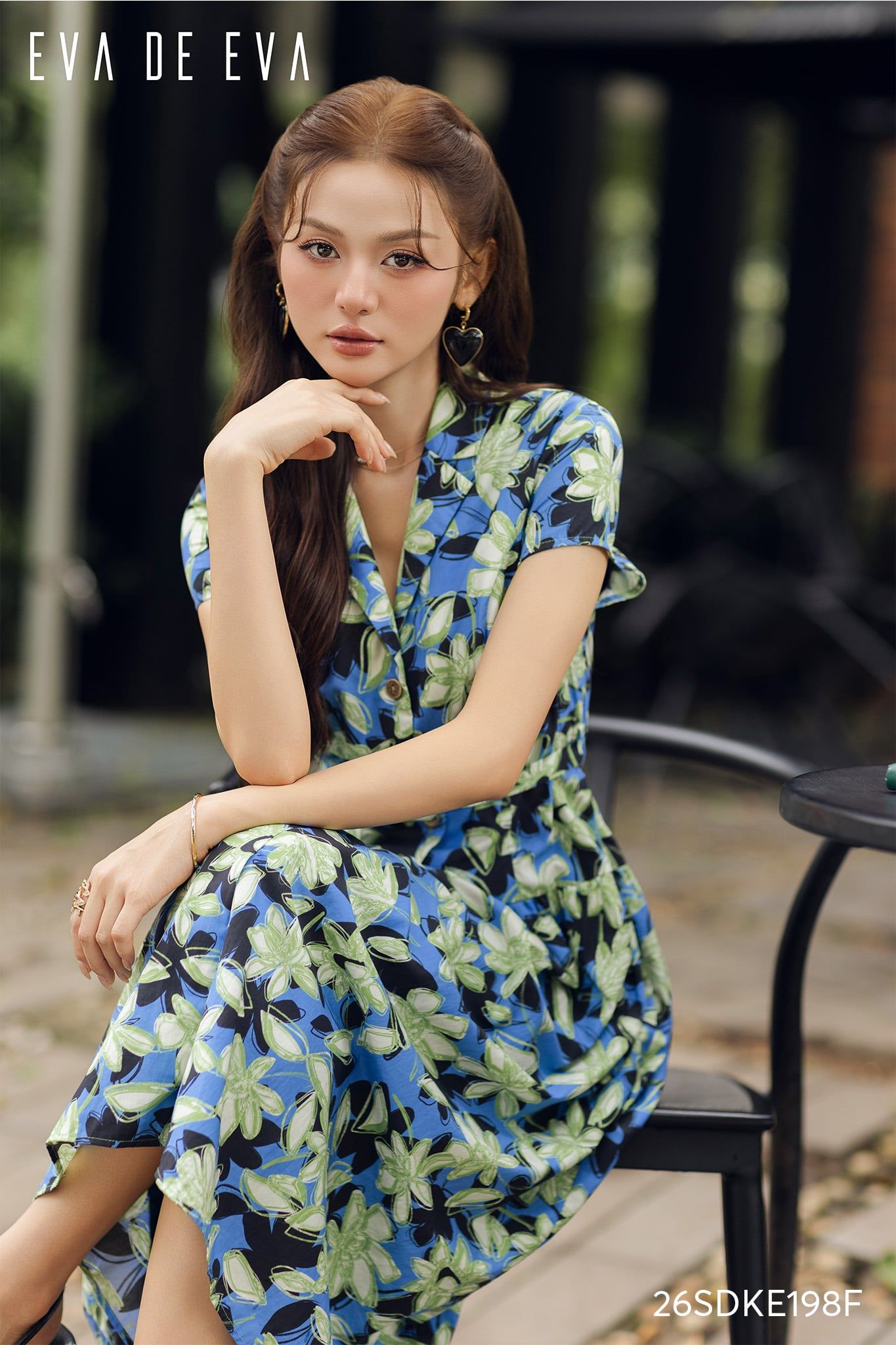  Đầm tay ngắn, Dáng thắt eo 26SDKE198F 