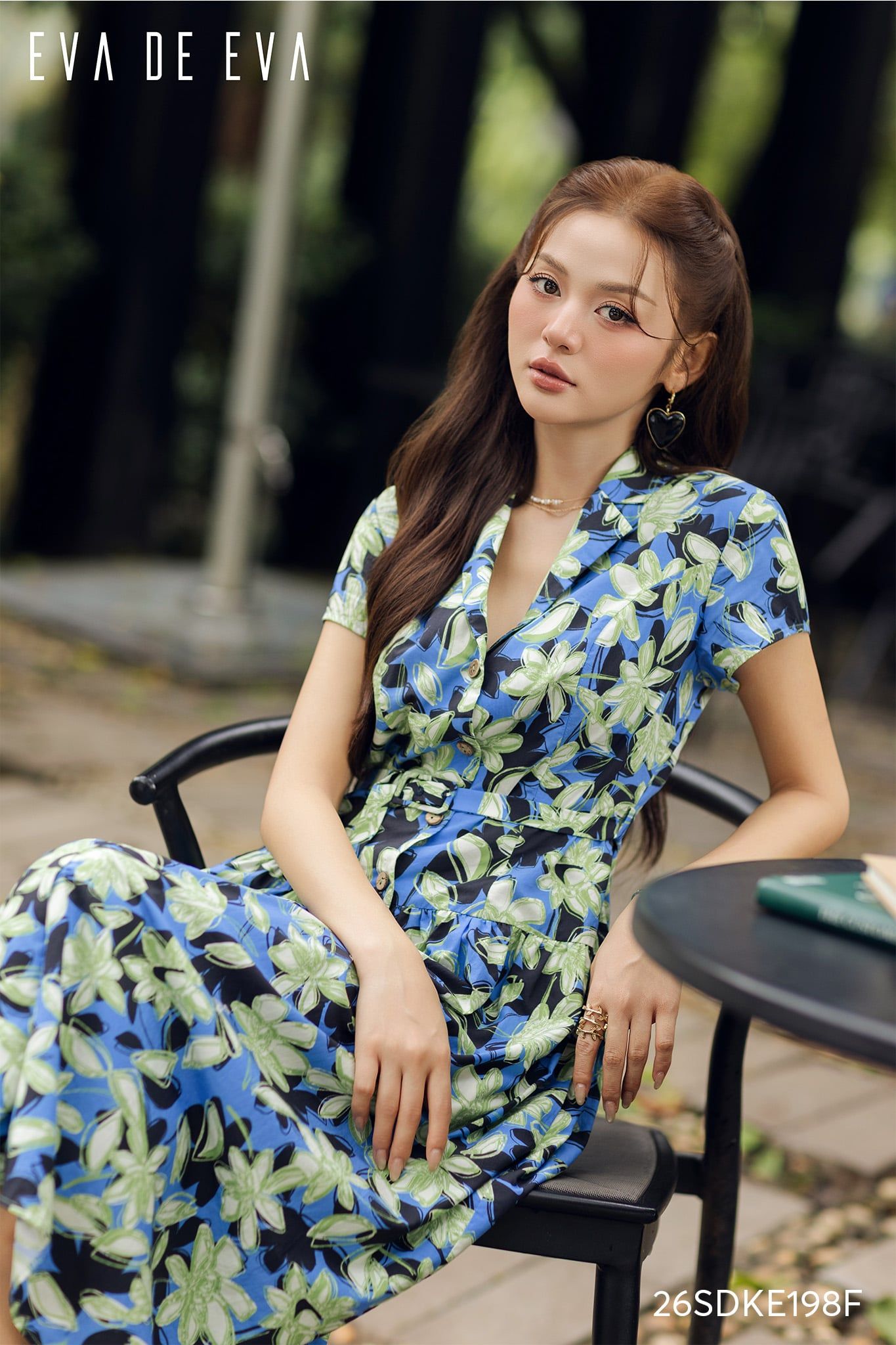  Đầm tay ngắn, Dáng thắt eo 26SDKE198F 