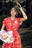  Đầm tay ngắn, Dáng thắt eo 26SDKE204F 