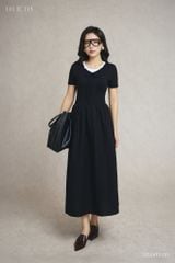  Đầm tay ngắn, Dáng thắt eo 26SDKT023D 