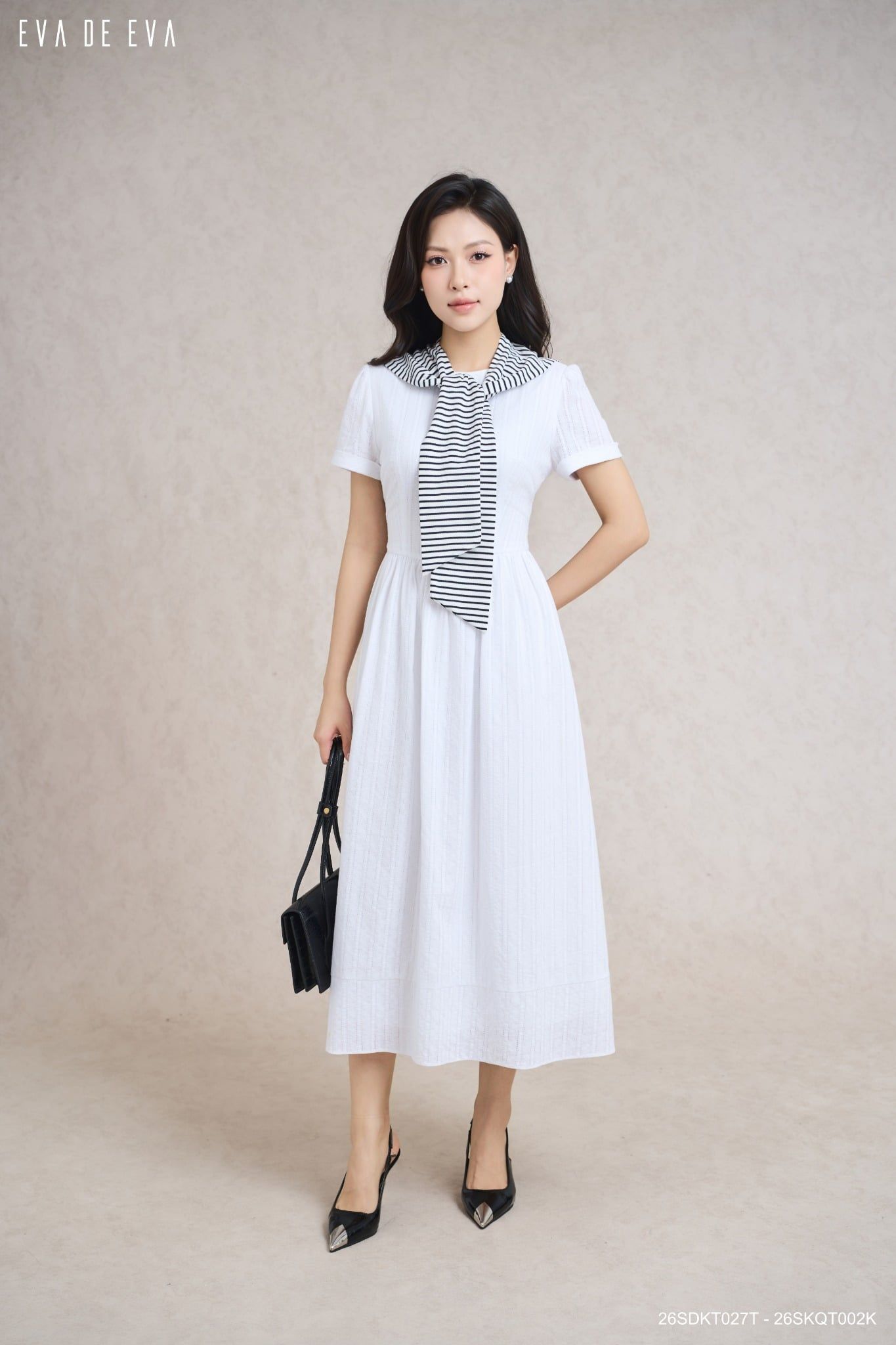  Đầm tay ngắn,  26SDKT027T đi kèm 26SKQT002K 