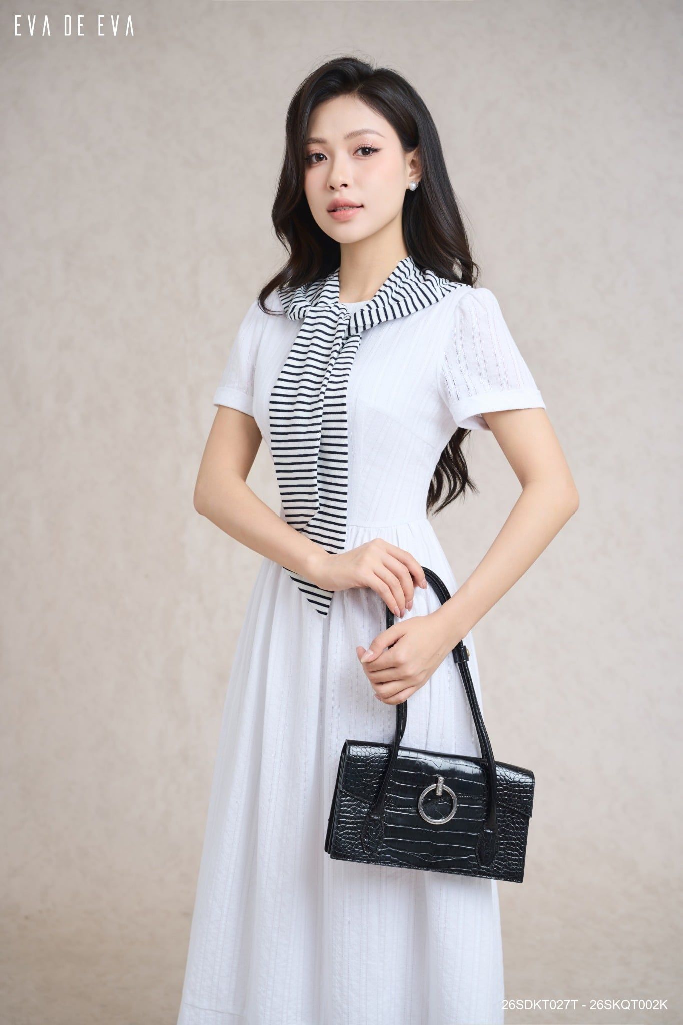  Đầm tay ngắn,  26SDKT027T đi kèm 26SKQT002K 