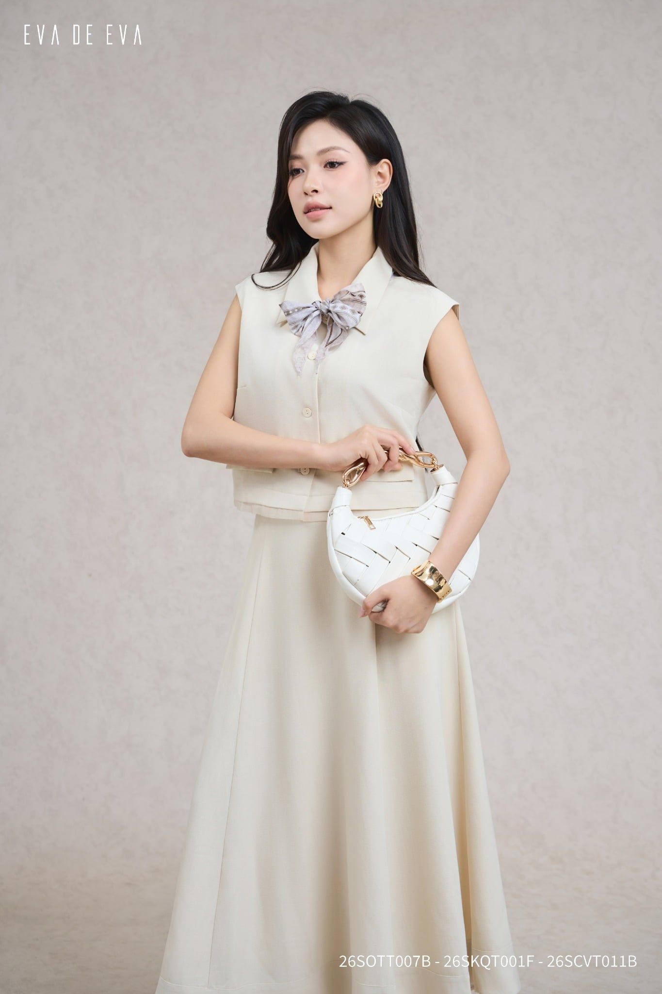  Áo kiểu, 26SOTT007B đi kèm 26SKQT001F 
