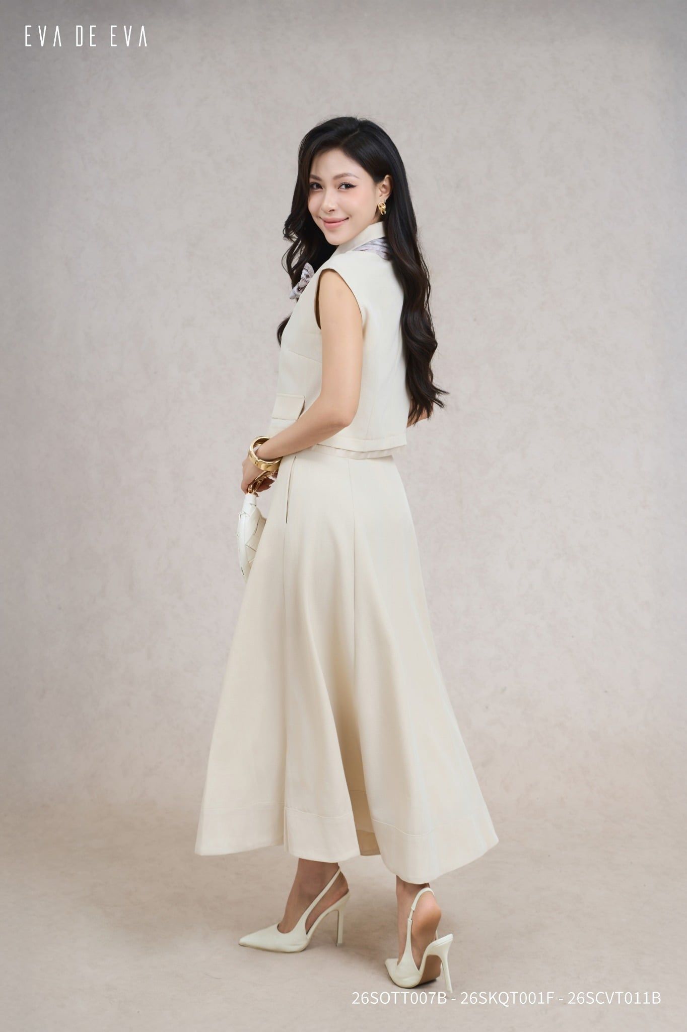  Áo kiểu, 26SOTT007B đi kèm 26SKQT001F 