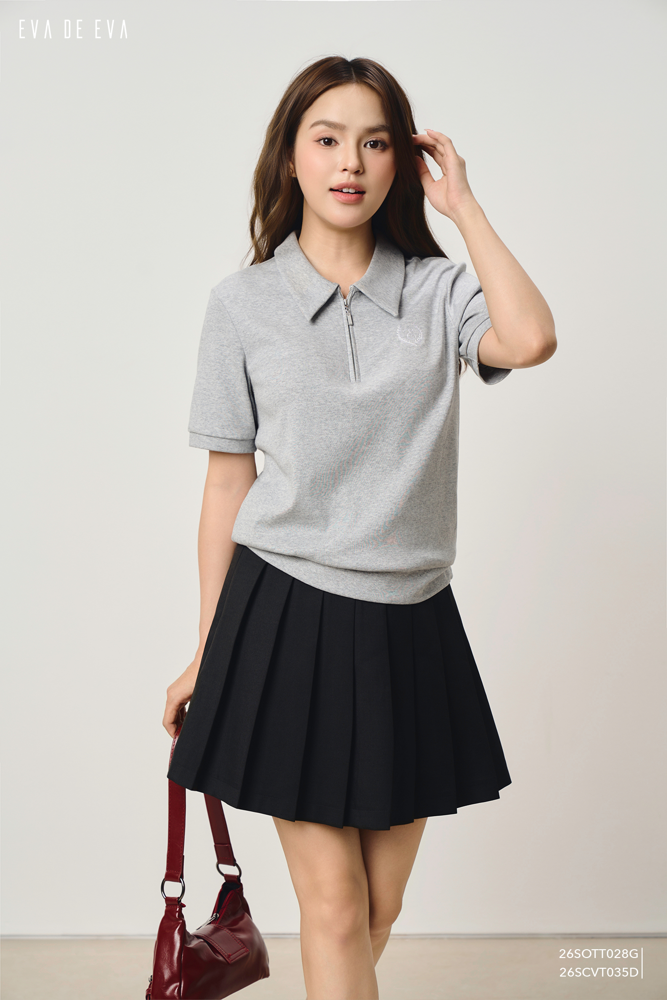  Chân váy Mini, Xếp ly 26SCVT035D1 