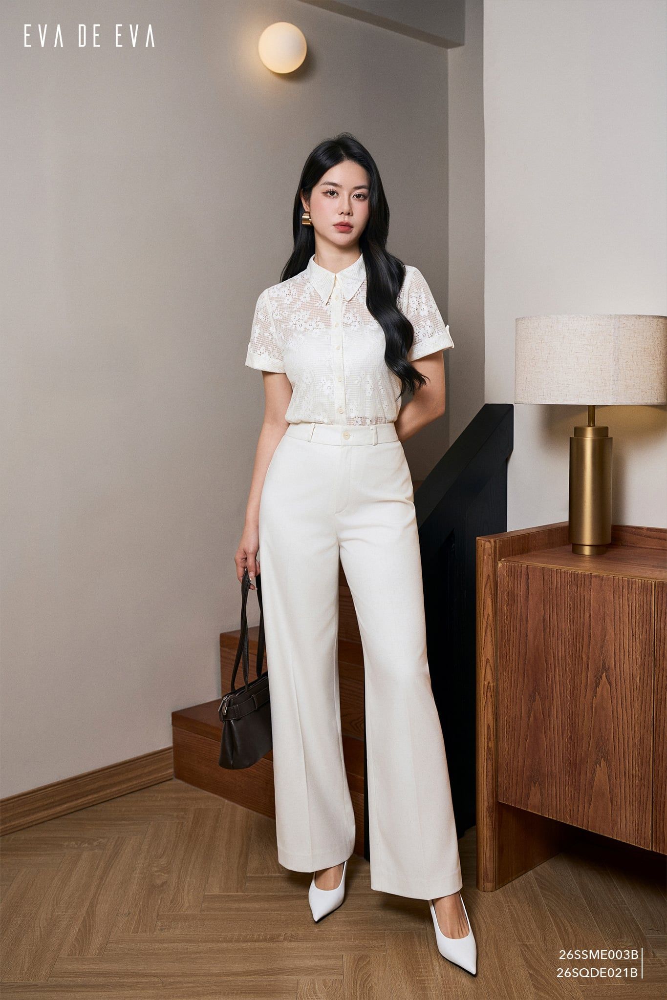  Sơ mi tay ngắn, Dáng sơ vin 26SSME003B đi kèm 26SAWE001B 