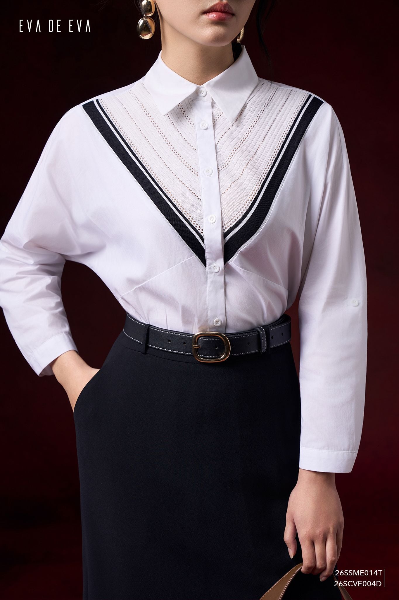  Chân váy ngang gối, Dáng ôm 26SCVE004D 