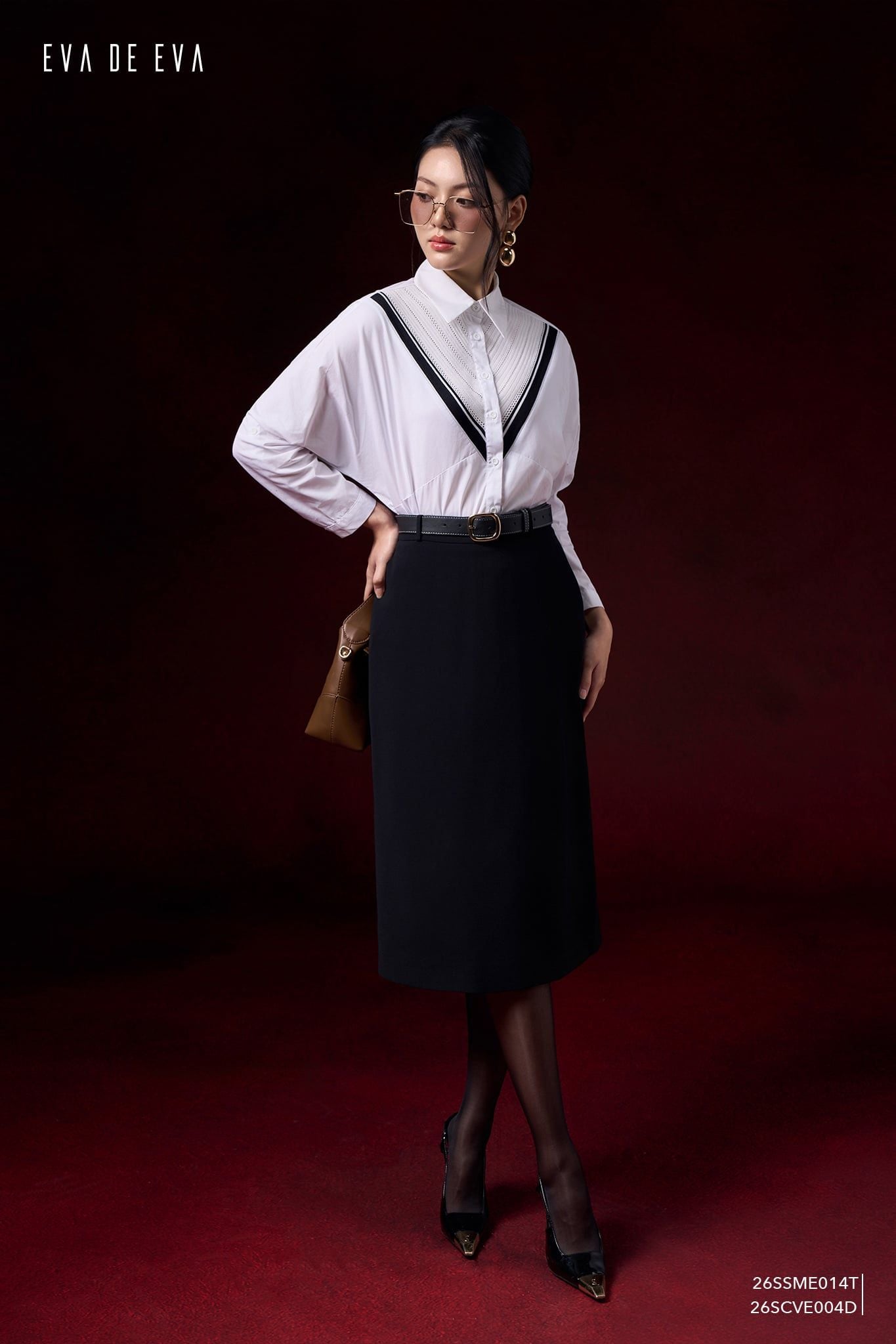  Chân váy ngang gối, Dáng ôm 26SCVE004D 