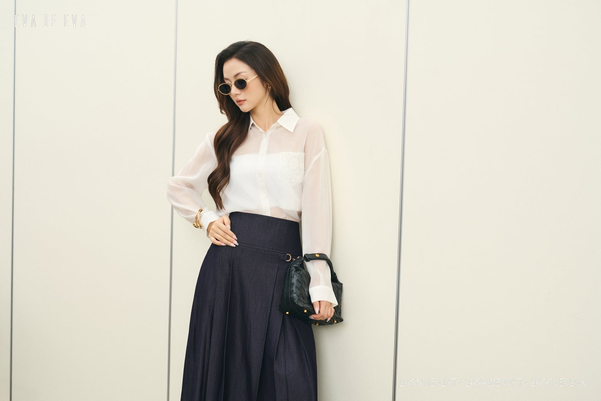  Chân váy Midi, Xếp ly 26SCVE029X 