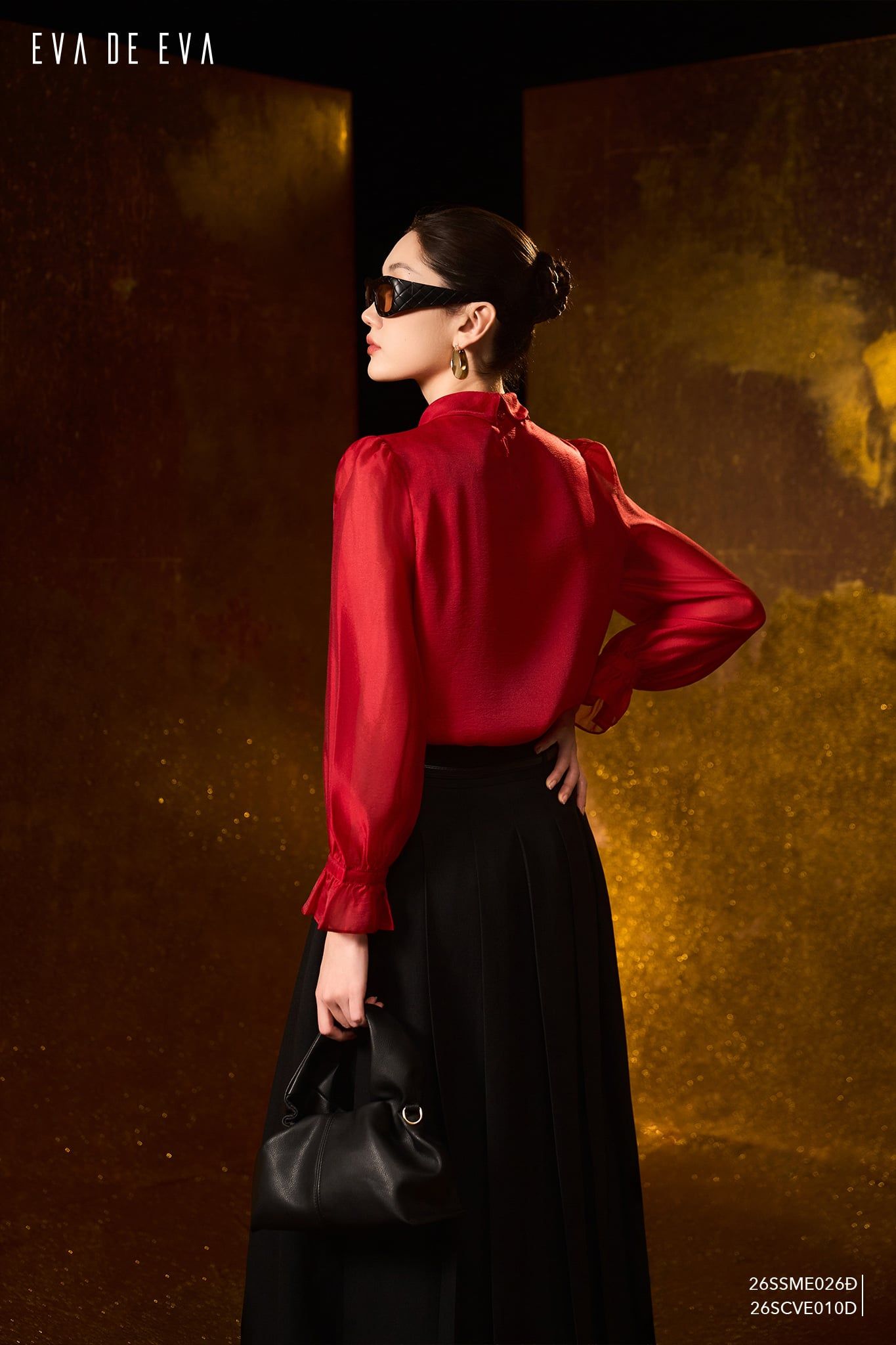  Chân váy Midi, Xếp ly 26SCVE010D 