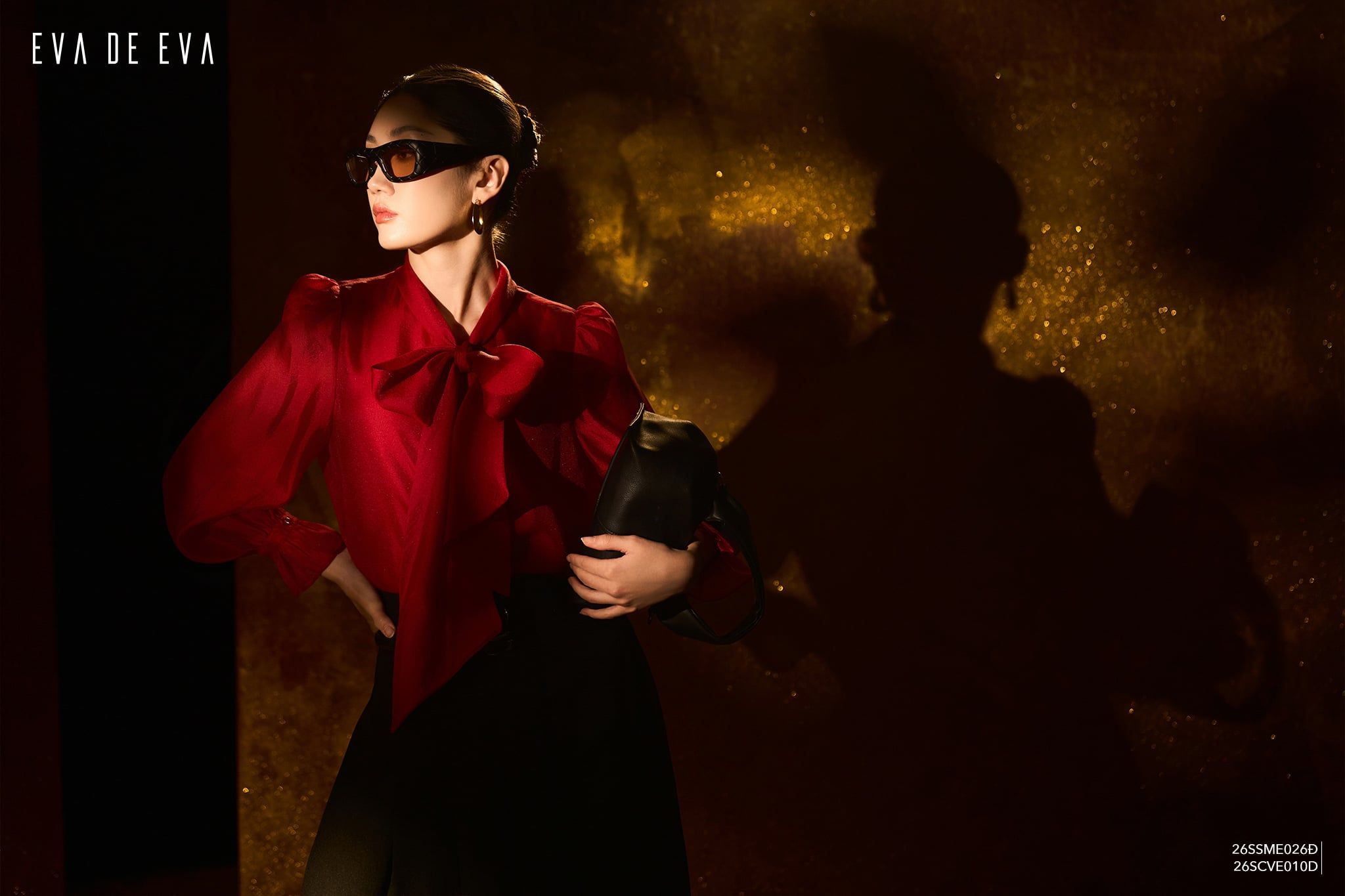  Sơ mi tay dài, Cổ nơ 26SSME026Đ 