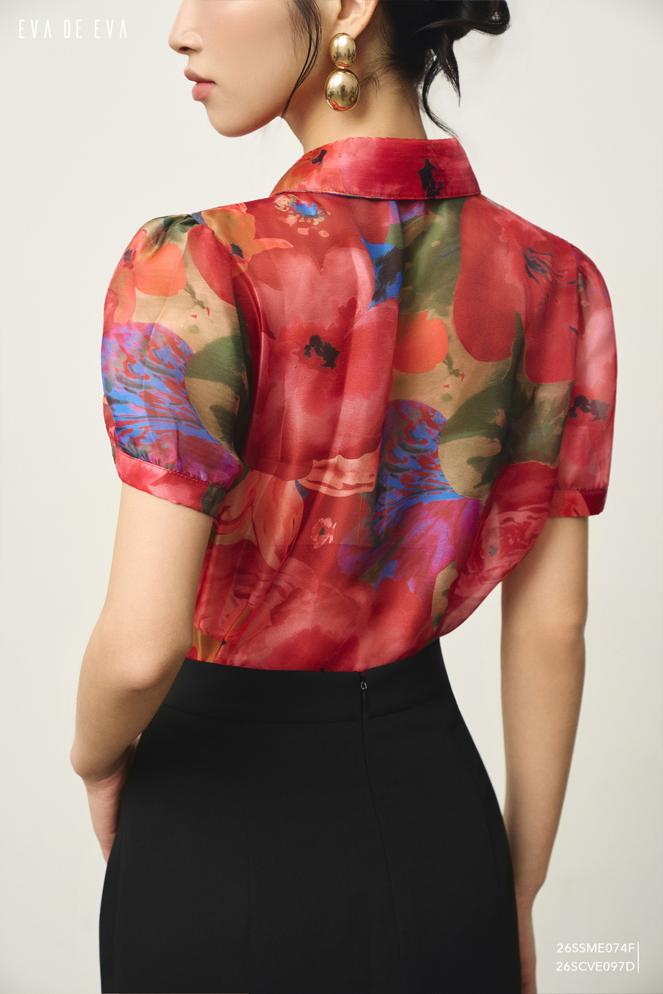  Sơ mi tay ngắn, Cổ nơ 26SSME074F 