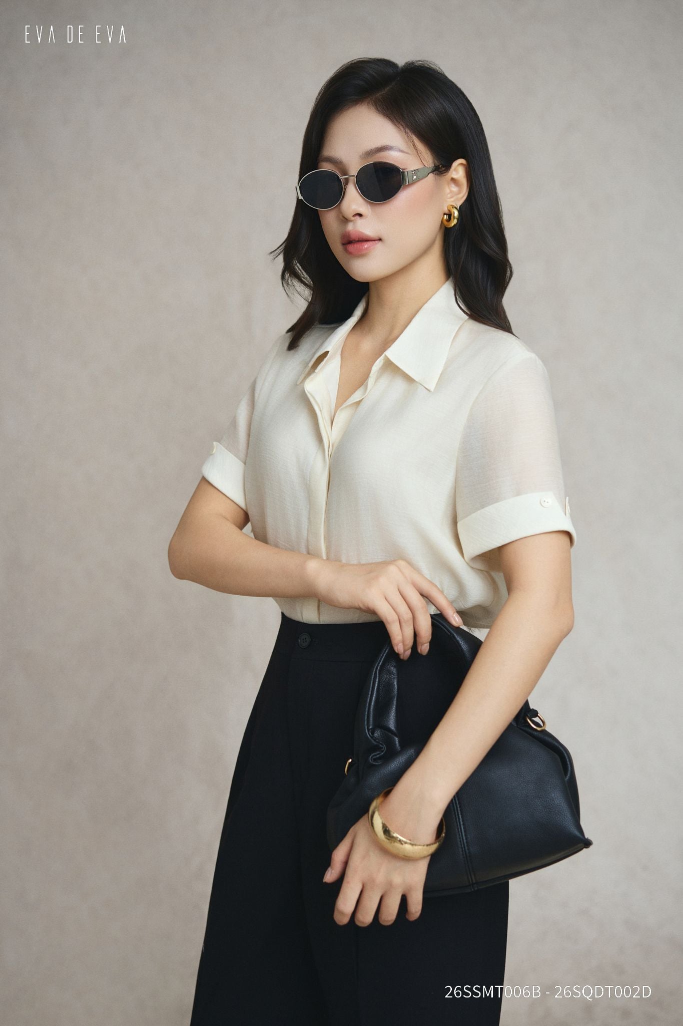  Sơ mi tay ngắn, Dáng sơ vin 26SSMT006B 