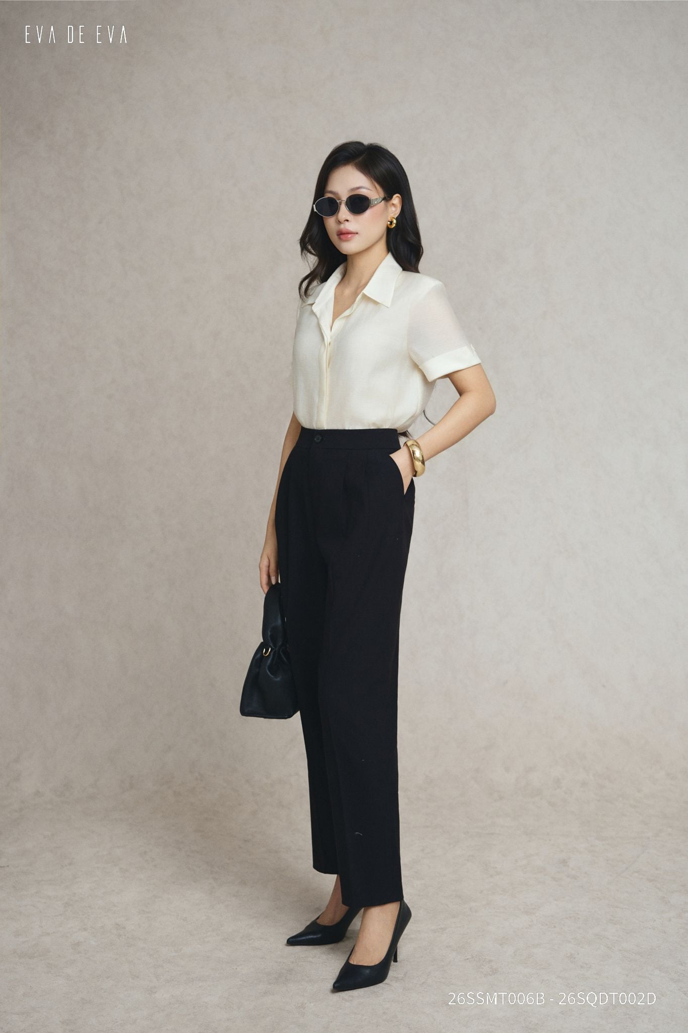  Sơ mi tay ngắn, Dáng sơ vin 26SSMT006B 