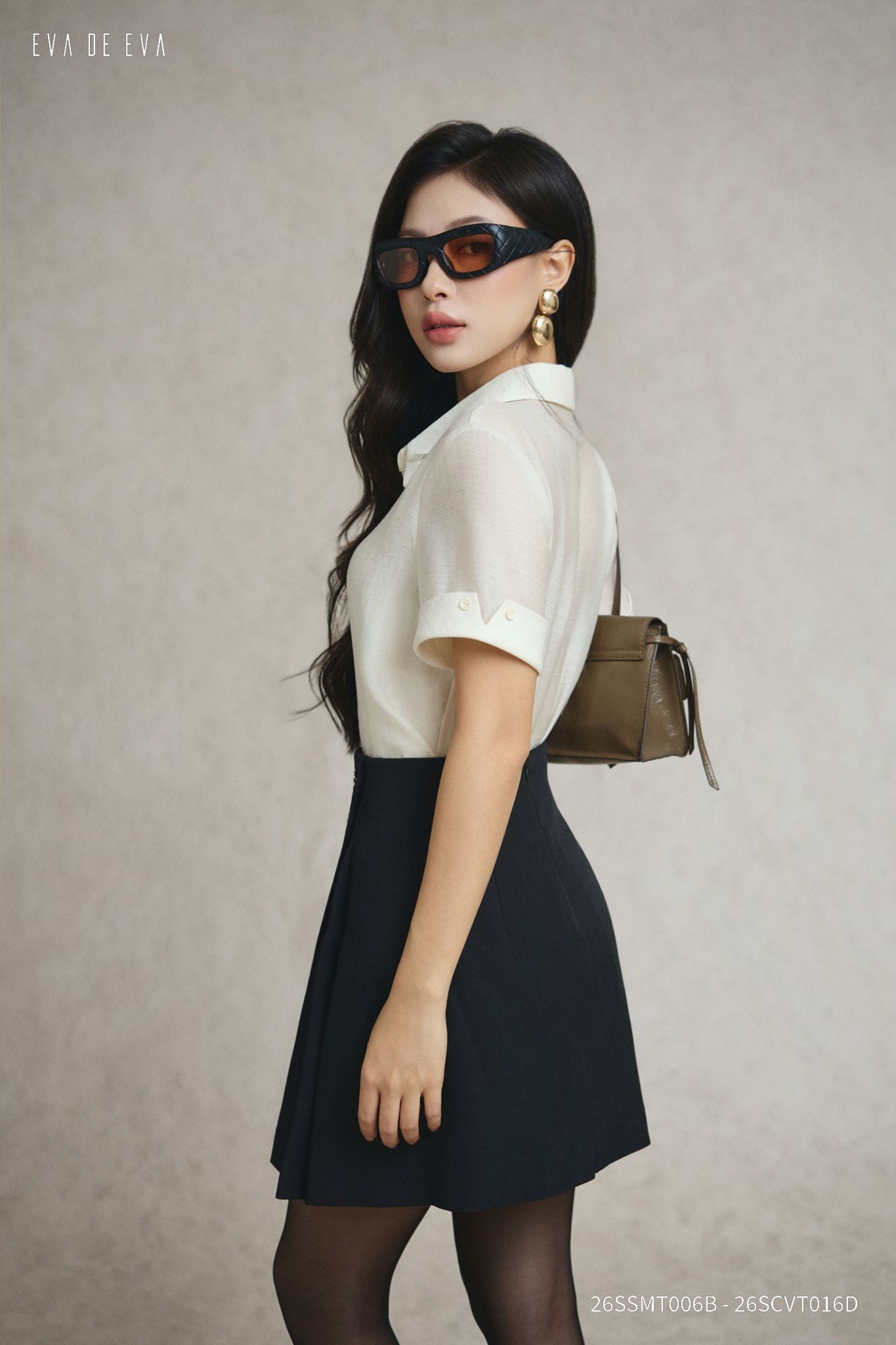  Sơ mi tay ngắn, Dáng sơ vin 26SSMT006B 