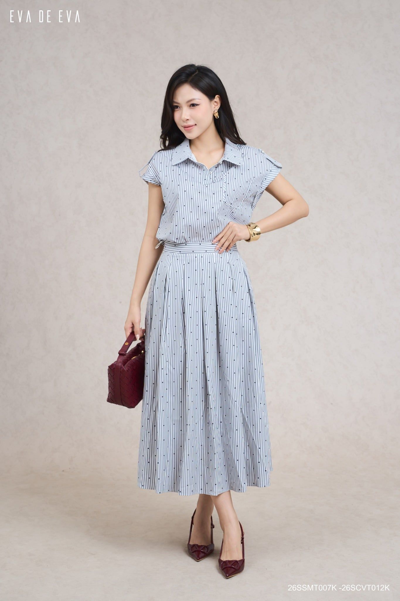  Chân váy Midi, Xếp ly 26SCVT012K 