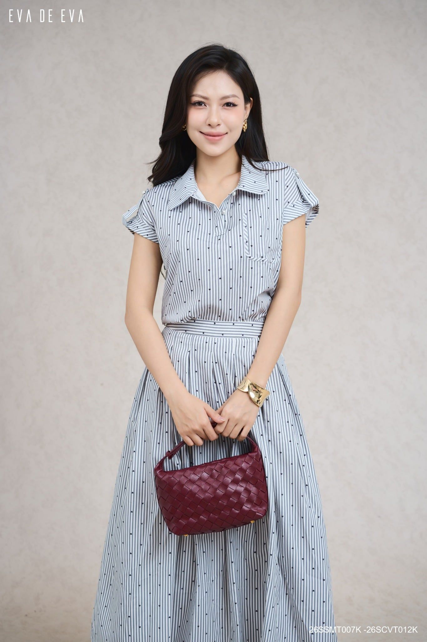 Chân váy Midi, Xếp ly 26SCVT012K 